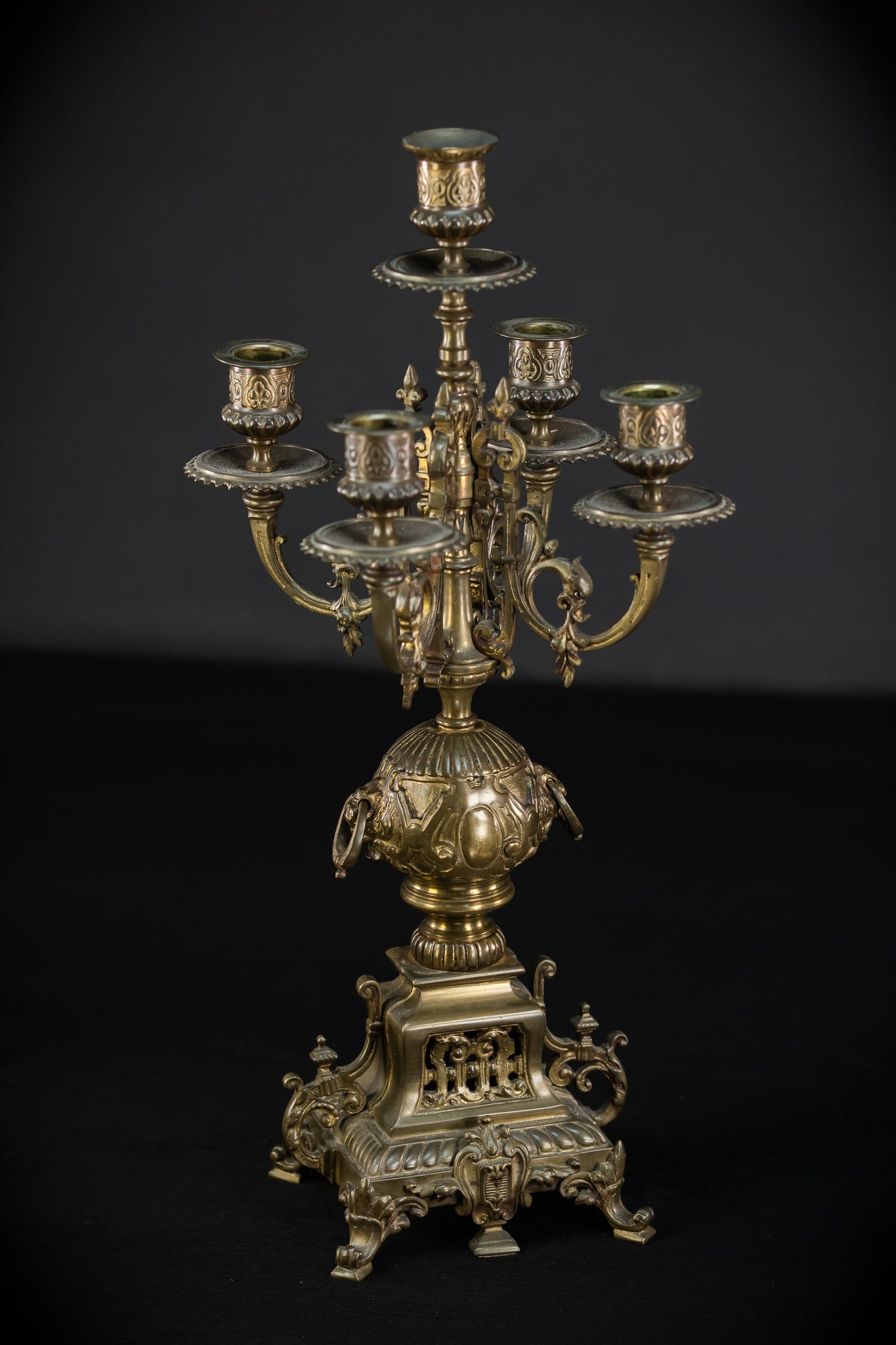 Candelabra Pair | Two French 1800s | Neo-Reneissance 17.9"