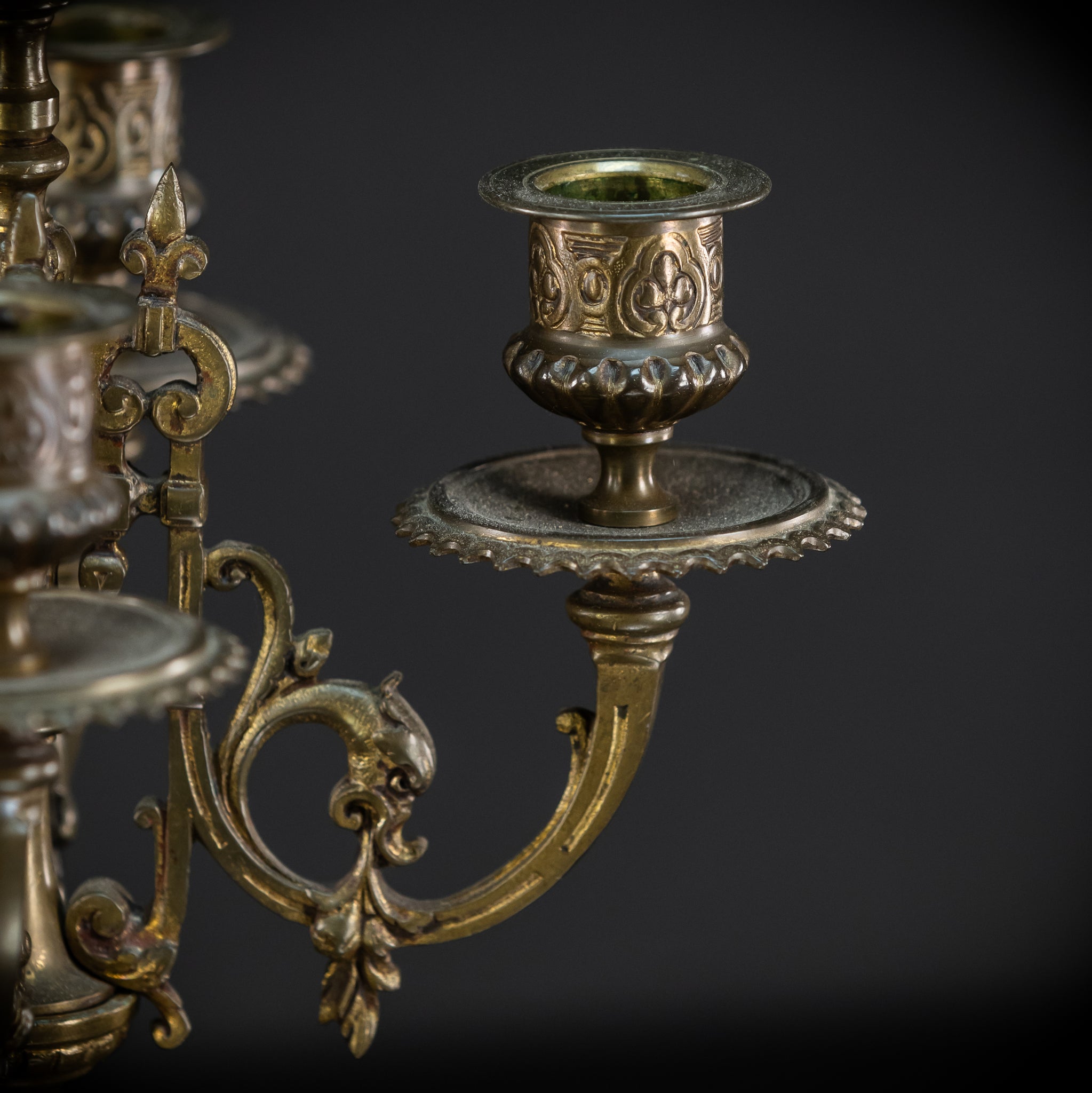 Candelabra Pair | Two French 1800s | Neo-Reneissance 17.9"