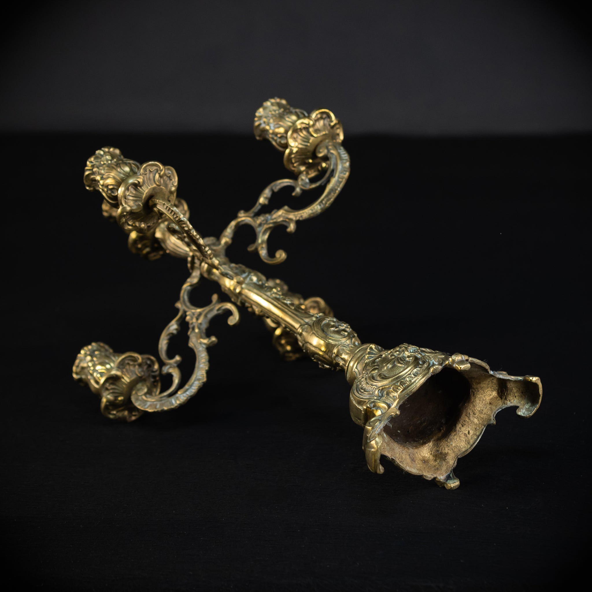 Candelabra Pair | 1800s Antique Rococo Revival | 15"/ 38 cm