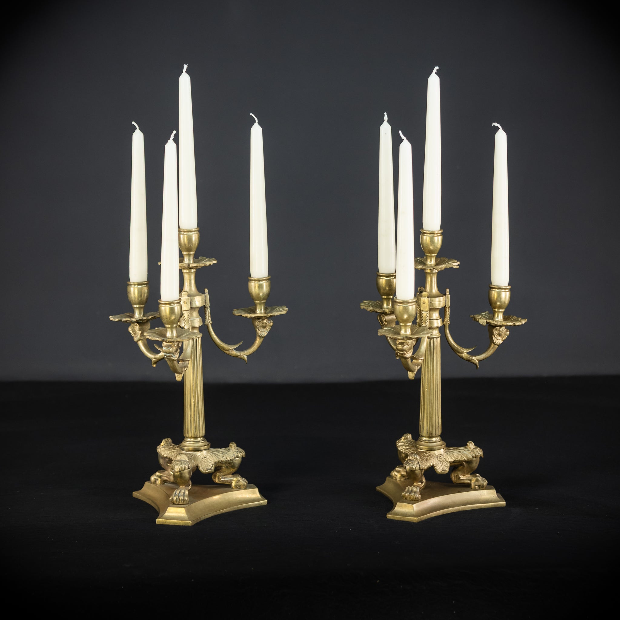 Candelabra Pair | Bronze 1800s | 13.4"