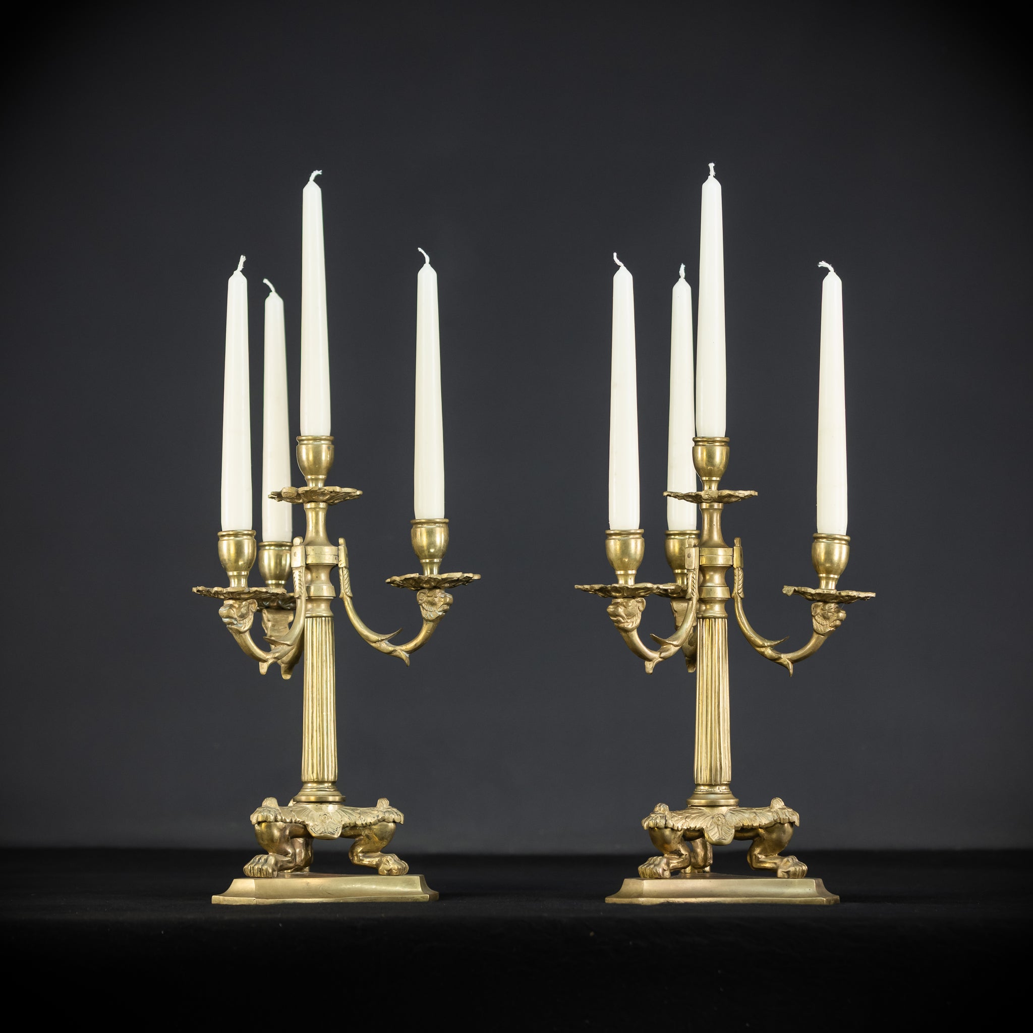 Candelabra Pair | Bronze 1800s | 13.4"