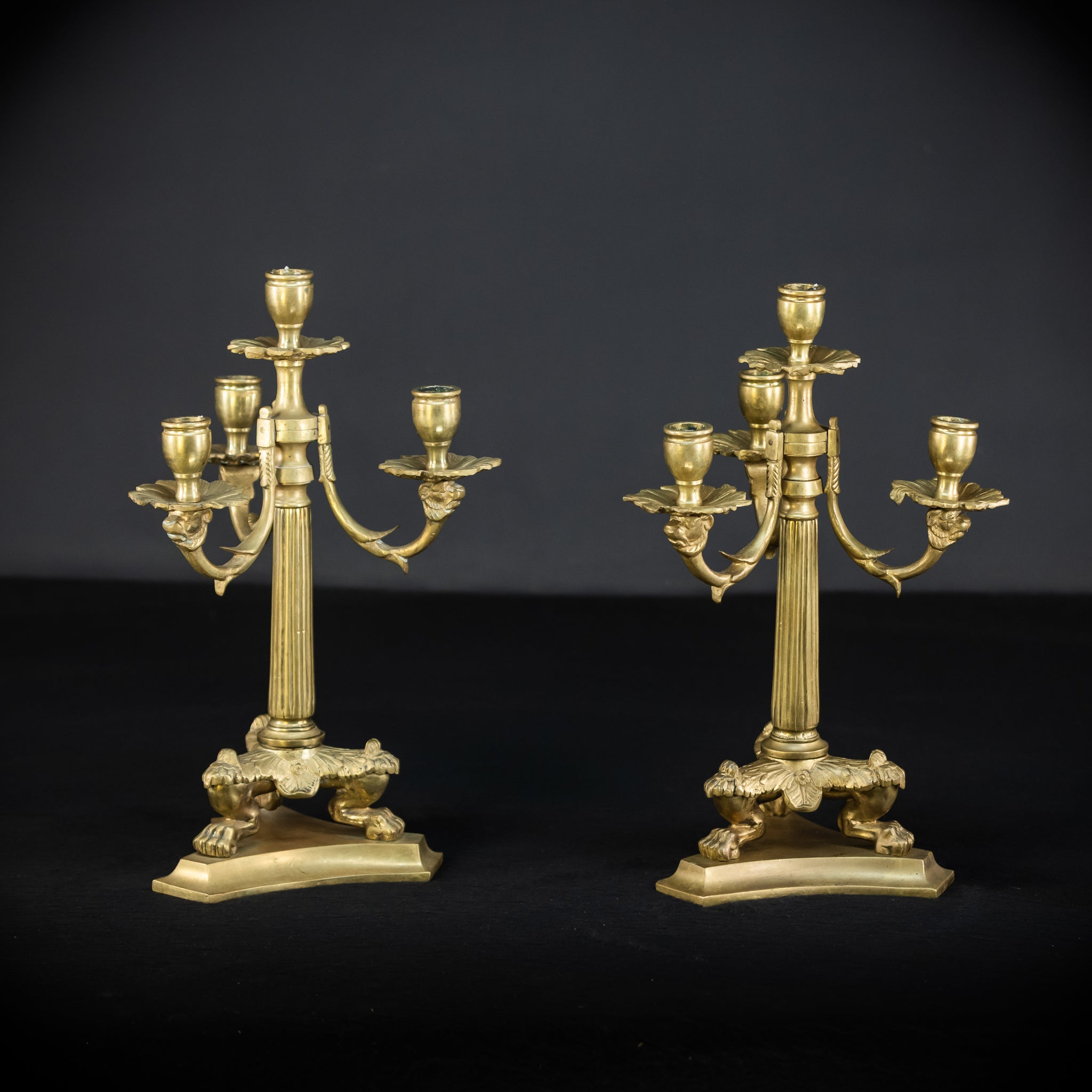 Candelabra Pair | Bronze 1800s | 13.4"
