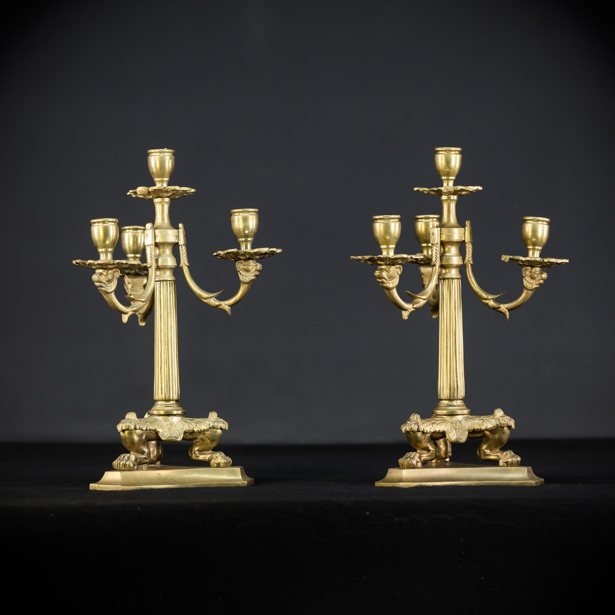 Candelabra Pair | Bronze 1800s | 13.4"