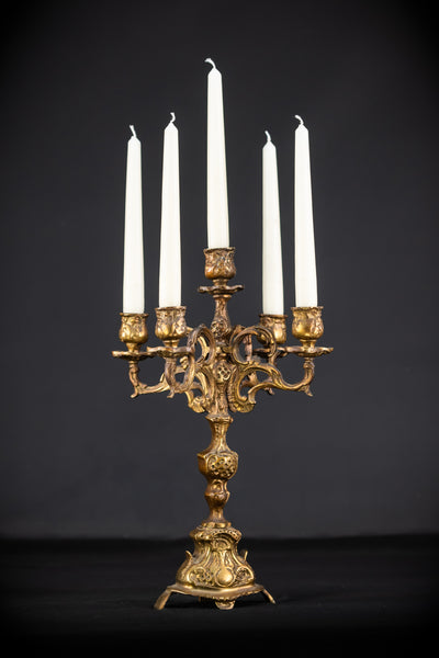 Candelabra Bronze | Baroque Gilded mid 1900s | 14.6" / 37cm