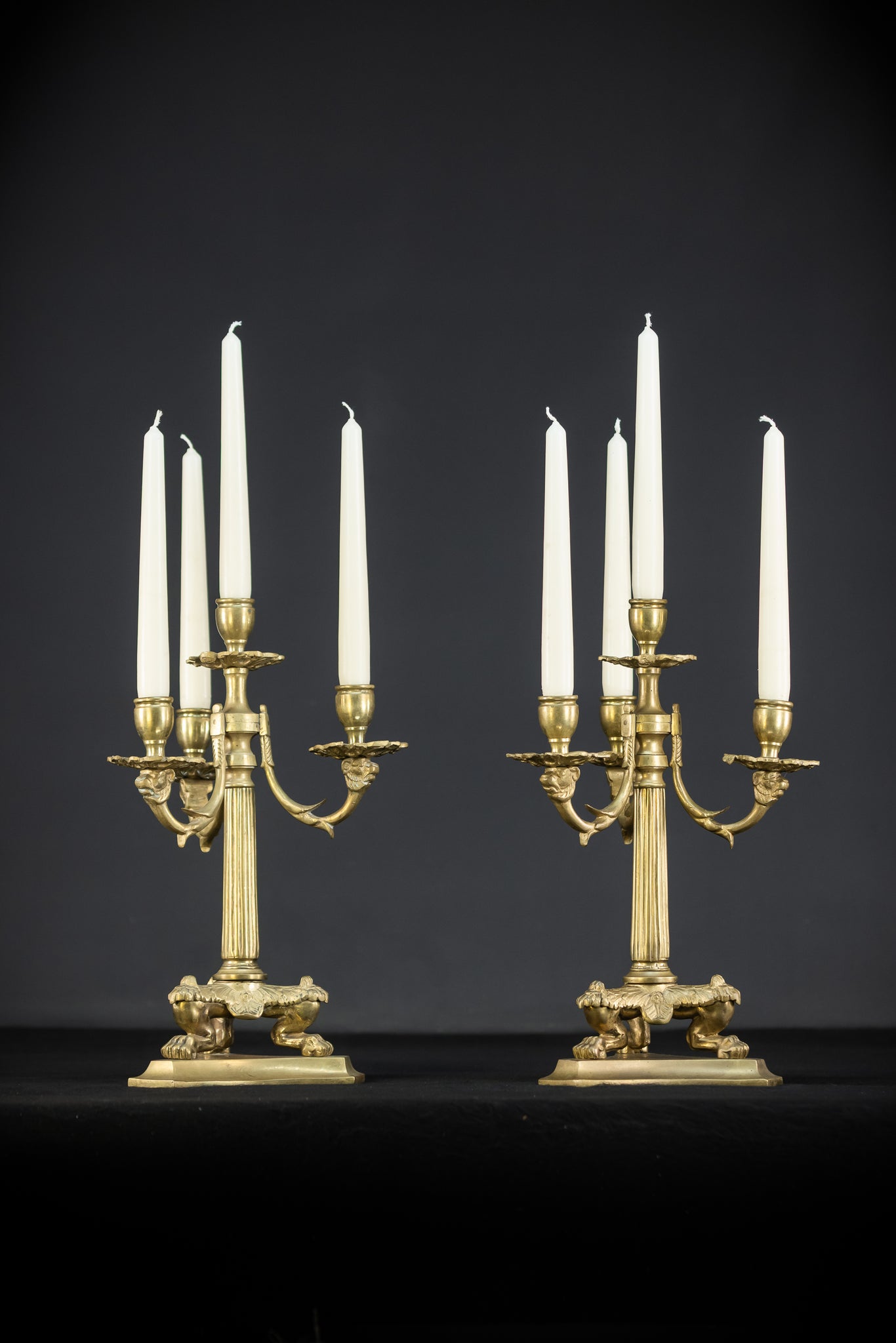 Candelabra Pair | Bronze 1800s | 13.4"