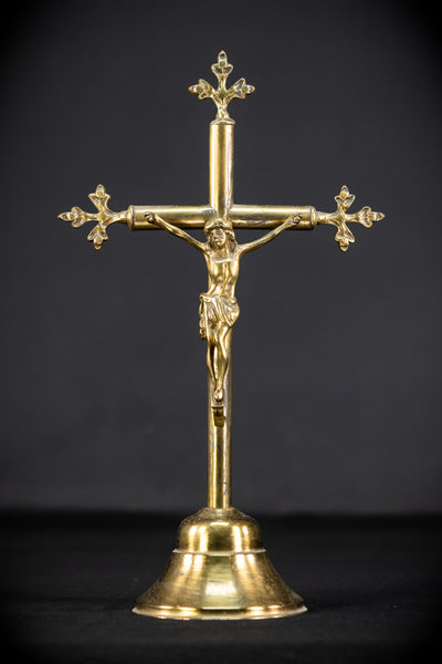 Crucifix Altar | French Baroque 1800s Bronze | 14"