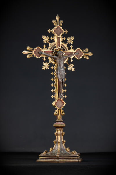 Crucifix Altar | French Baroque Cross | 1700s | 28.7"