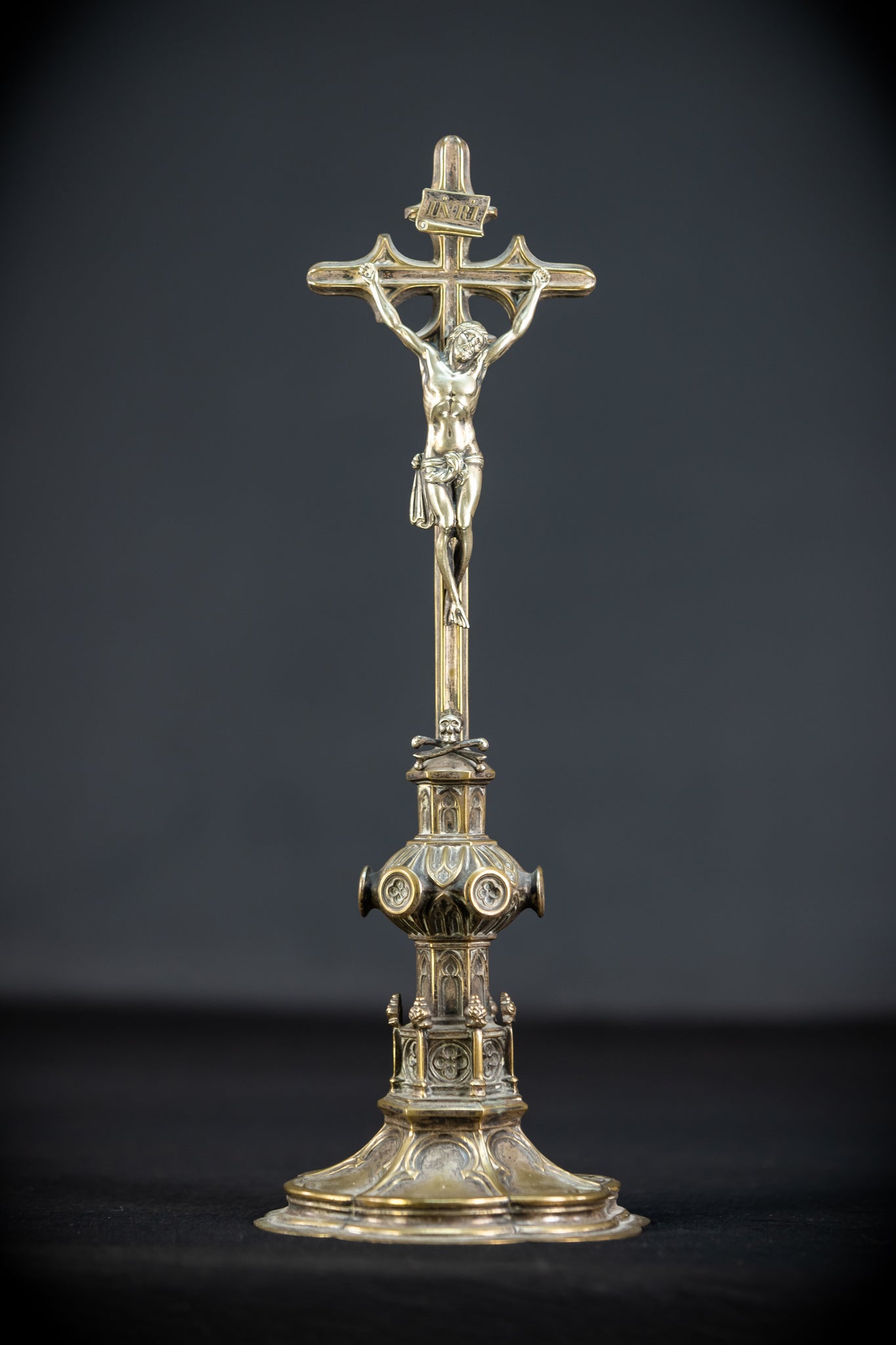 Altar Crucifix Bronze | Neo Gothic 1600s | 13.6" / 34.5 cm