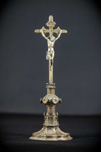 Altar Crucifix Bronze | Neo Gothic 1600s | 13.6" / 34.5 cm