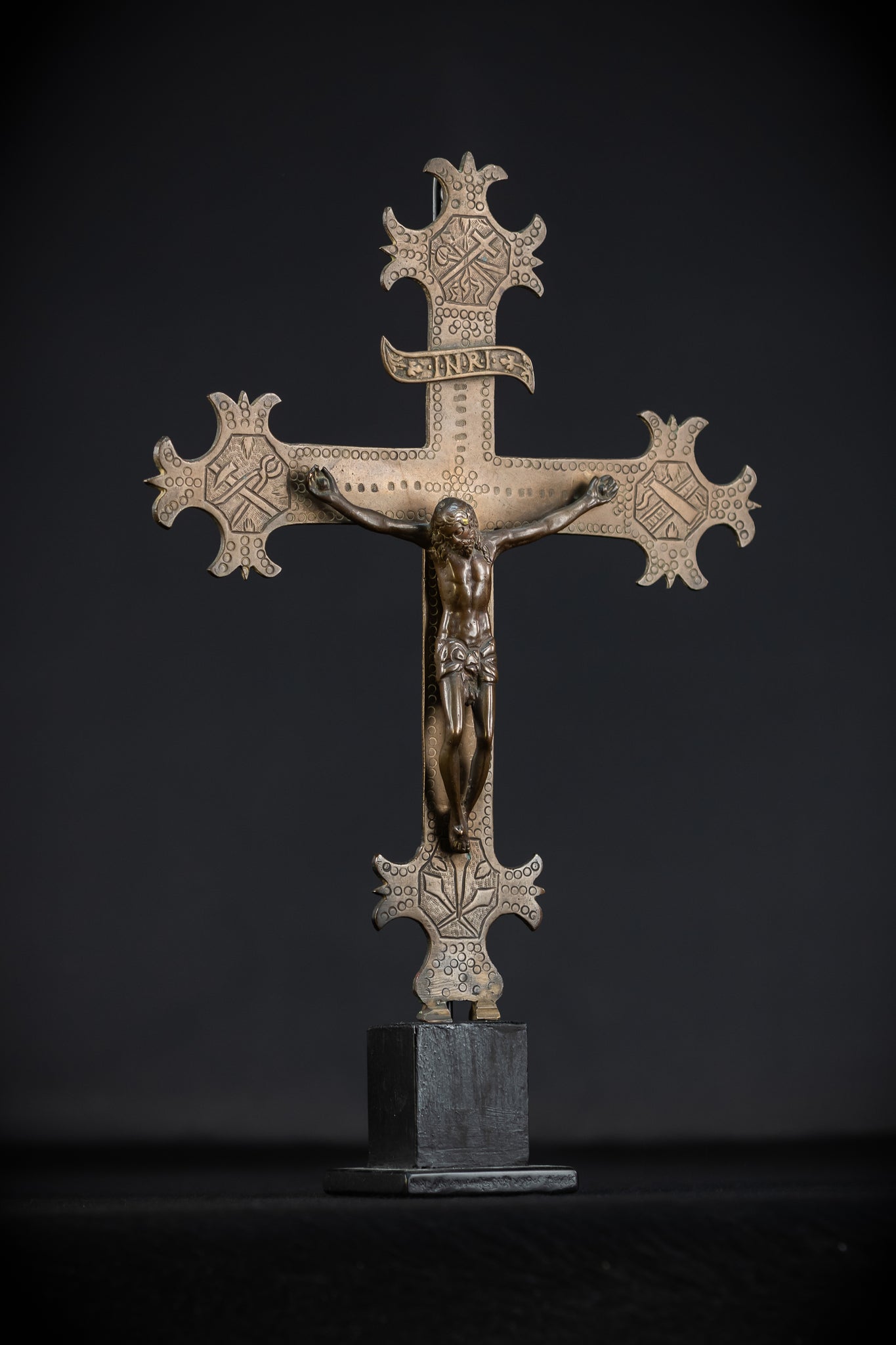 Crucifix Processional | Bronze 1800s | 12.4"/ 31.5 cm