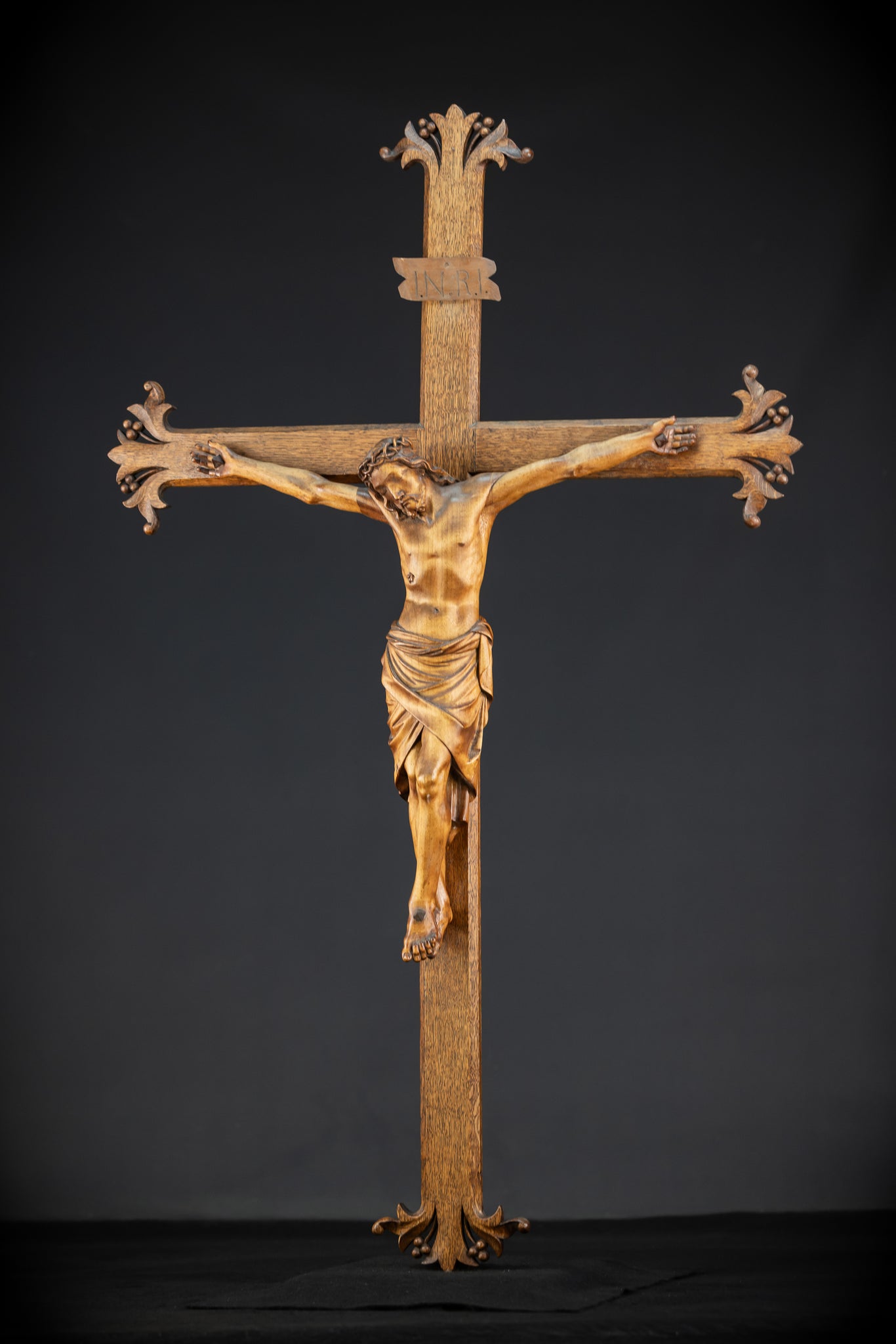 Crucifix Wall | 37.8" |  Antique Wooden Church Cross 1800s