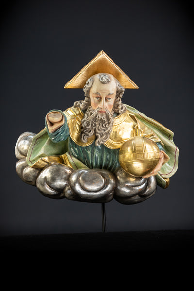 God The Father Sculpture | 1700s Antique | 15" / 38 cm