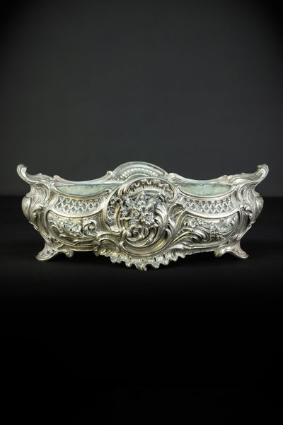 Jardinière Silver Plated Bronze 1800s Antique | 18.9”
