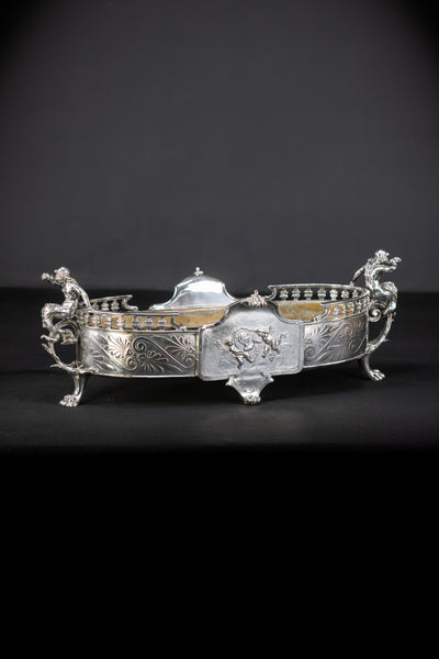 Jardiniere Silver Plated | French 1700s Baroque | 18.5”