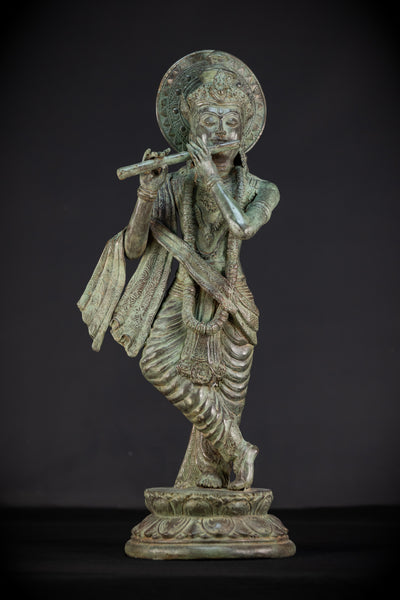 Krishna Hindu Deity Bronze Sculpture | 23.2"