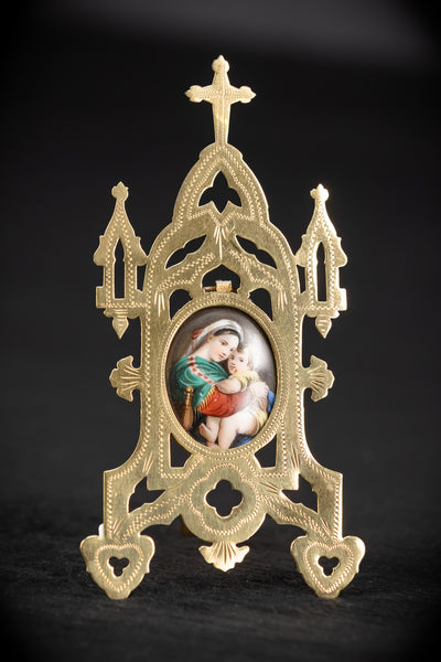 Madonna with Infant Jesus Porcelain Painting Icon
