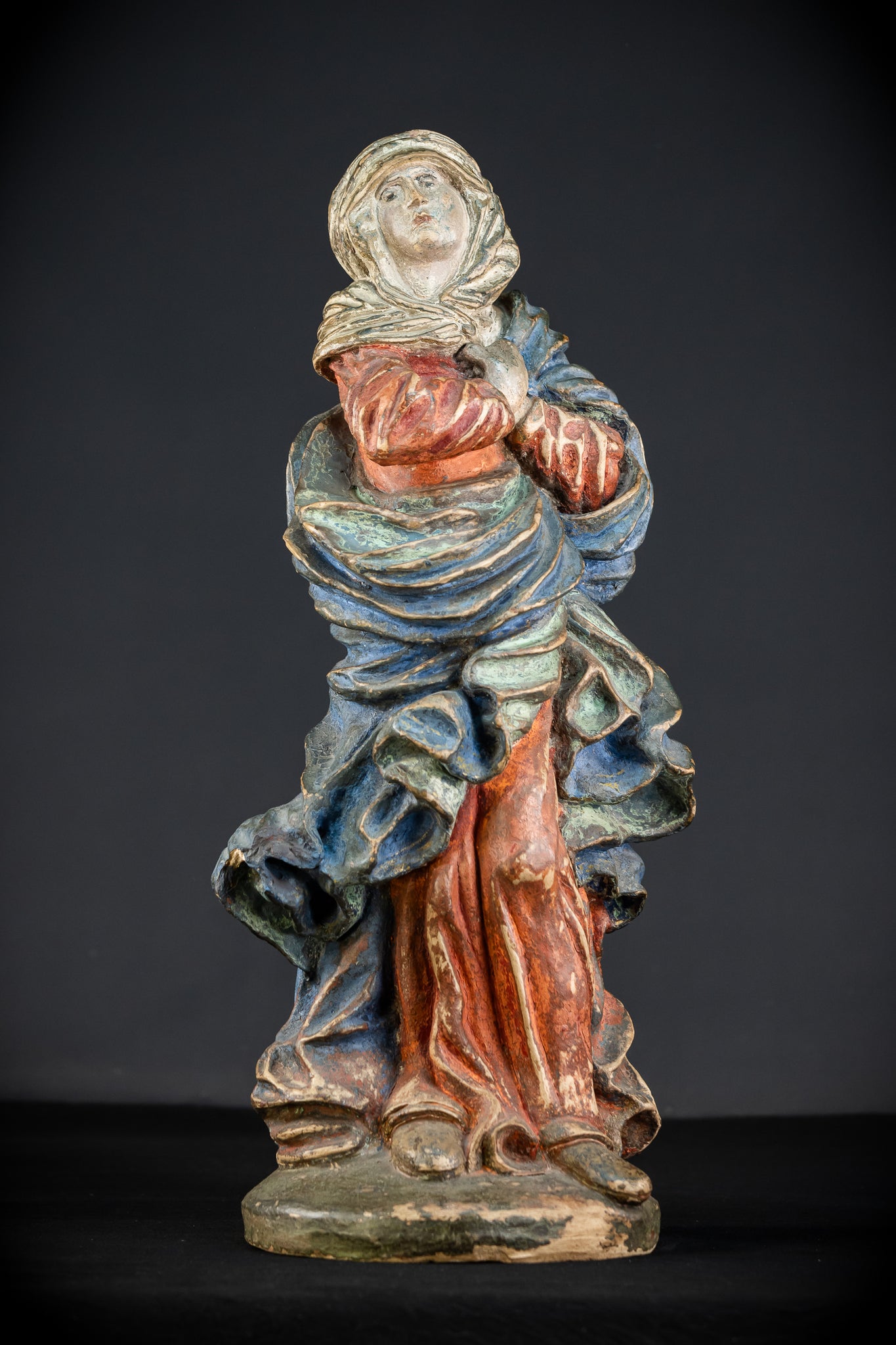 Mater Dolorosa Terracotta Statue | 1700s Baroque | 23.6"