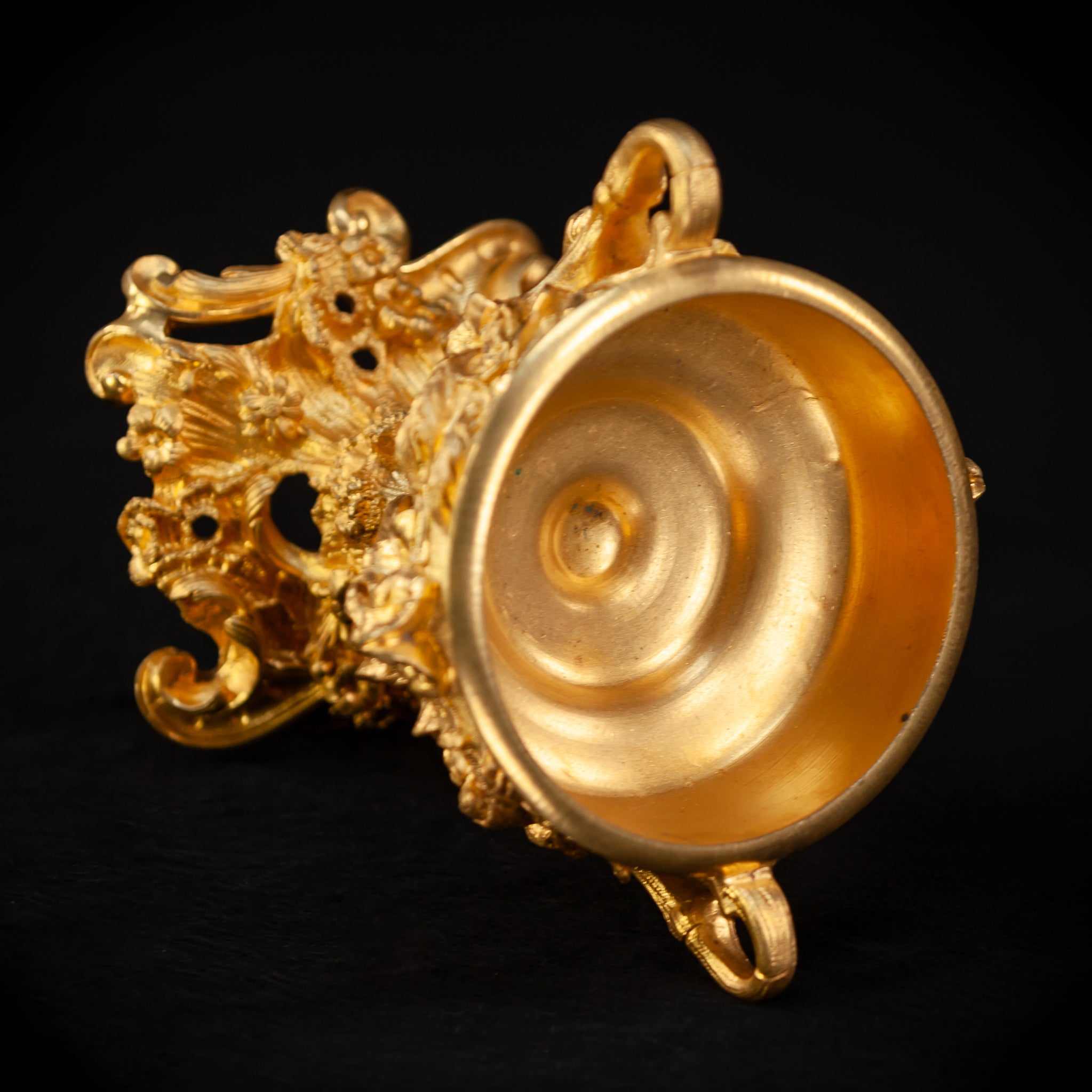 Pair of Gilded Bronze Urns / Cassolettes | 1700s Antique | 7.3" / 17.5 cm