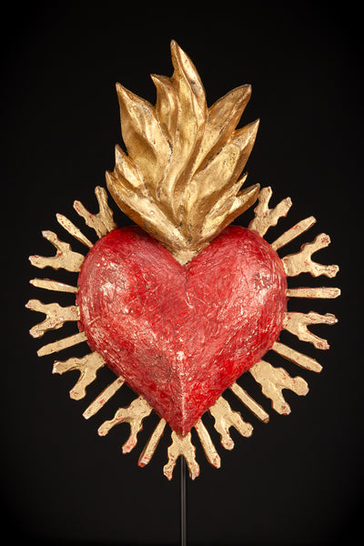  Immaculate Heart of Mary | 1800s Antique Wooden | 13.6"