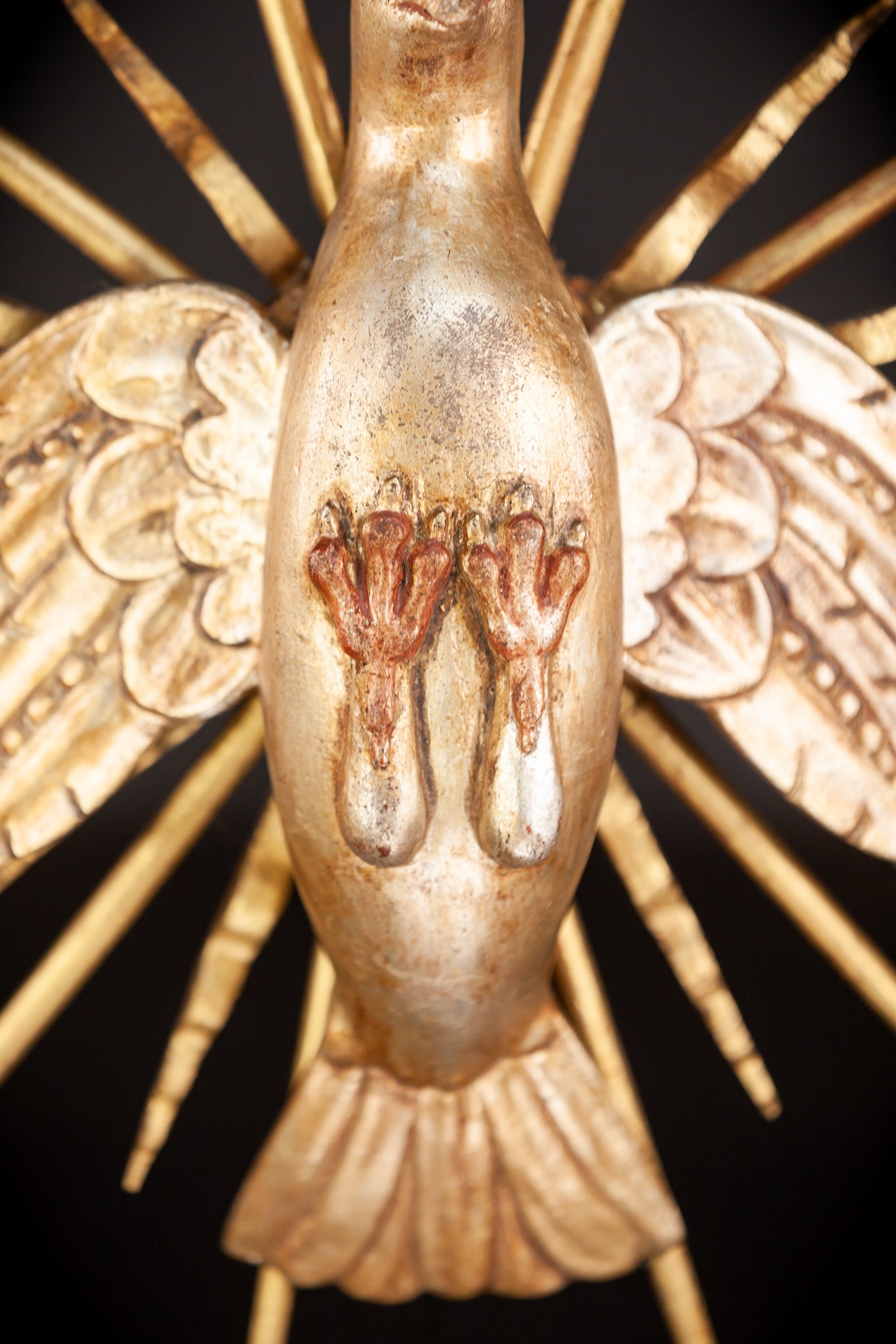 God The Holy Spirit Wooden Sculpture | 1700s Antique | 18.1" / 56 cm