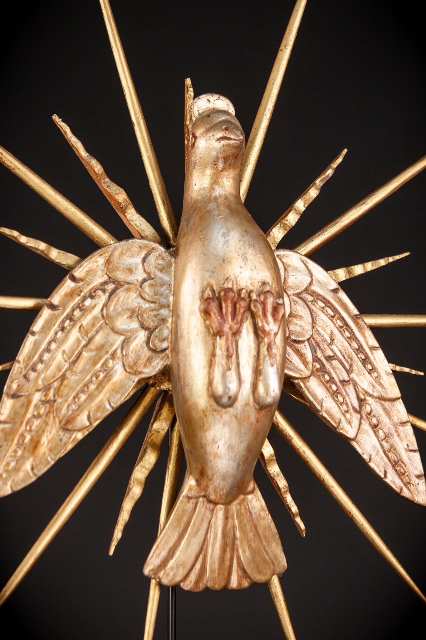 God The Holy Spirit Wooden Sculpture | 1700s Antique | 18.1" / 56 cm