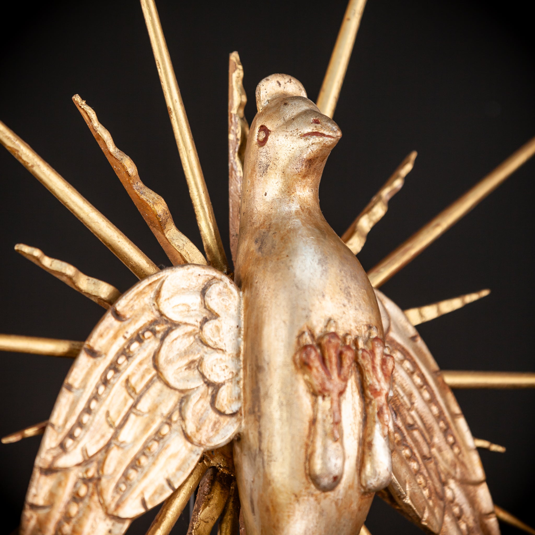 God The Holy Spirit Wooden Sculpture | 1700s Antique | 18.1" / 56 cm