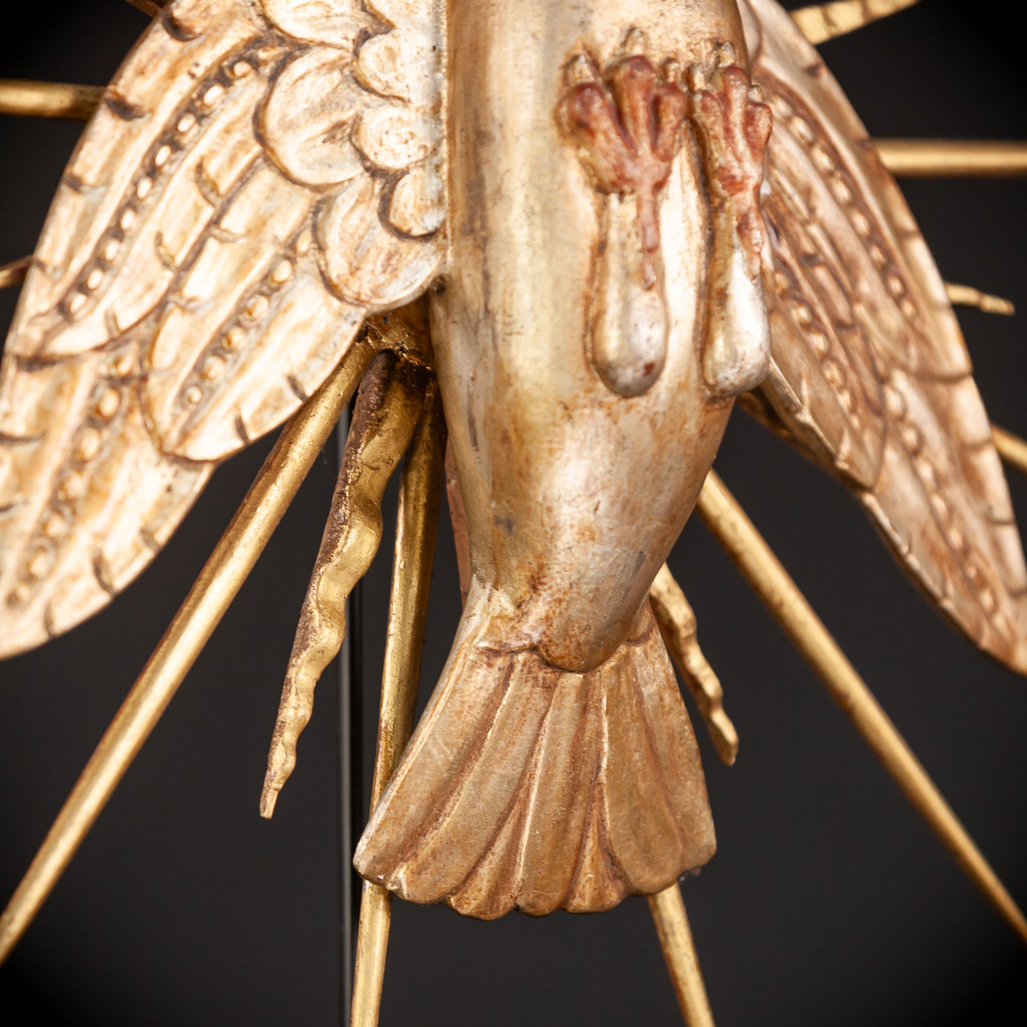 God The Holy Spirit Wooden Sculpture | 1700s Antique | 18.1" / 56 cm