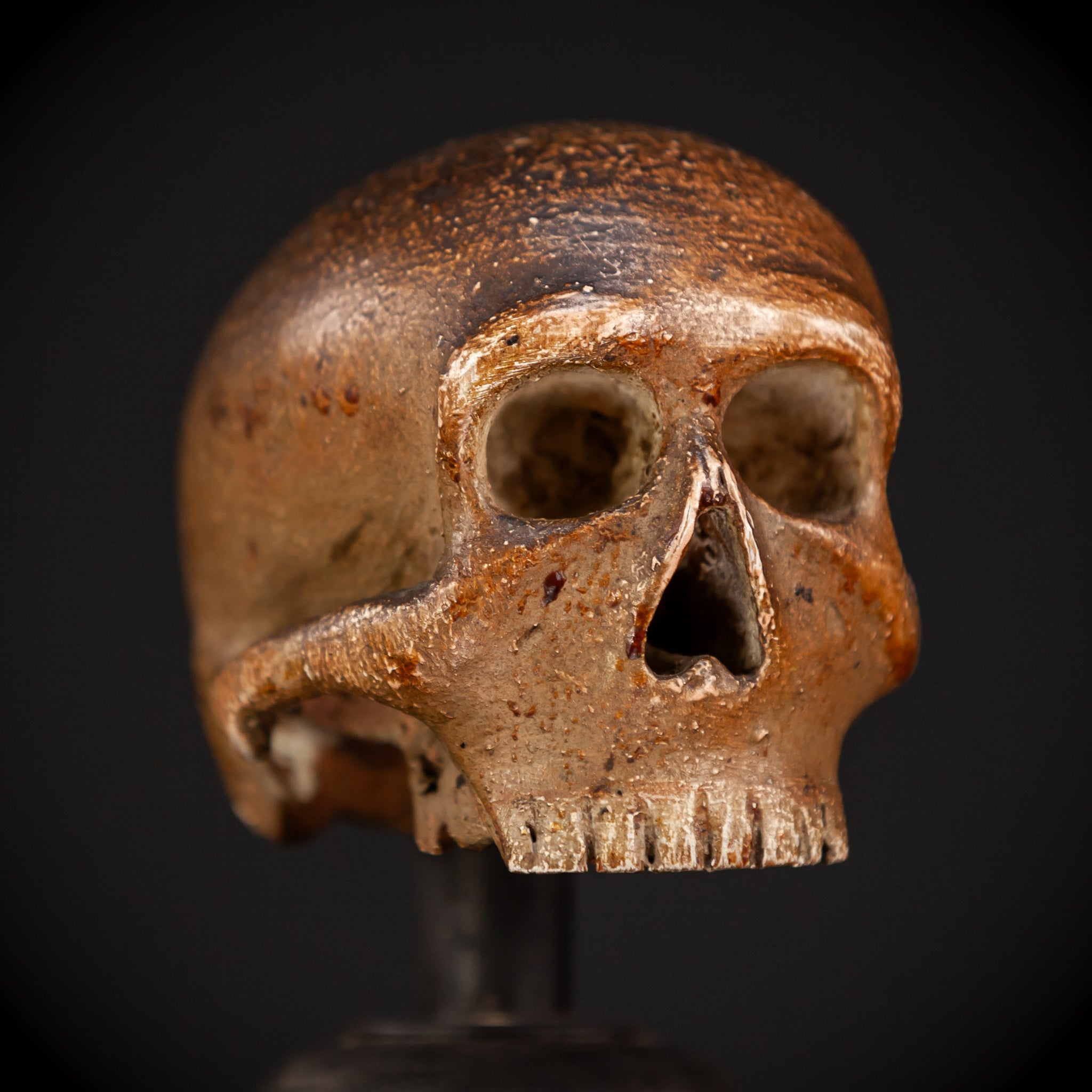 Memento Mori Wood Carving | 1600s Antique | 6.3" / 16 cm