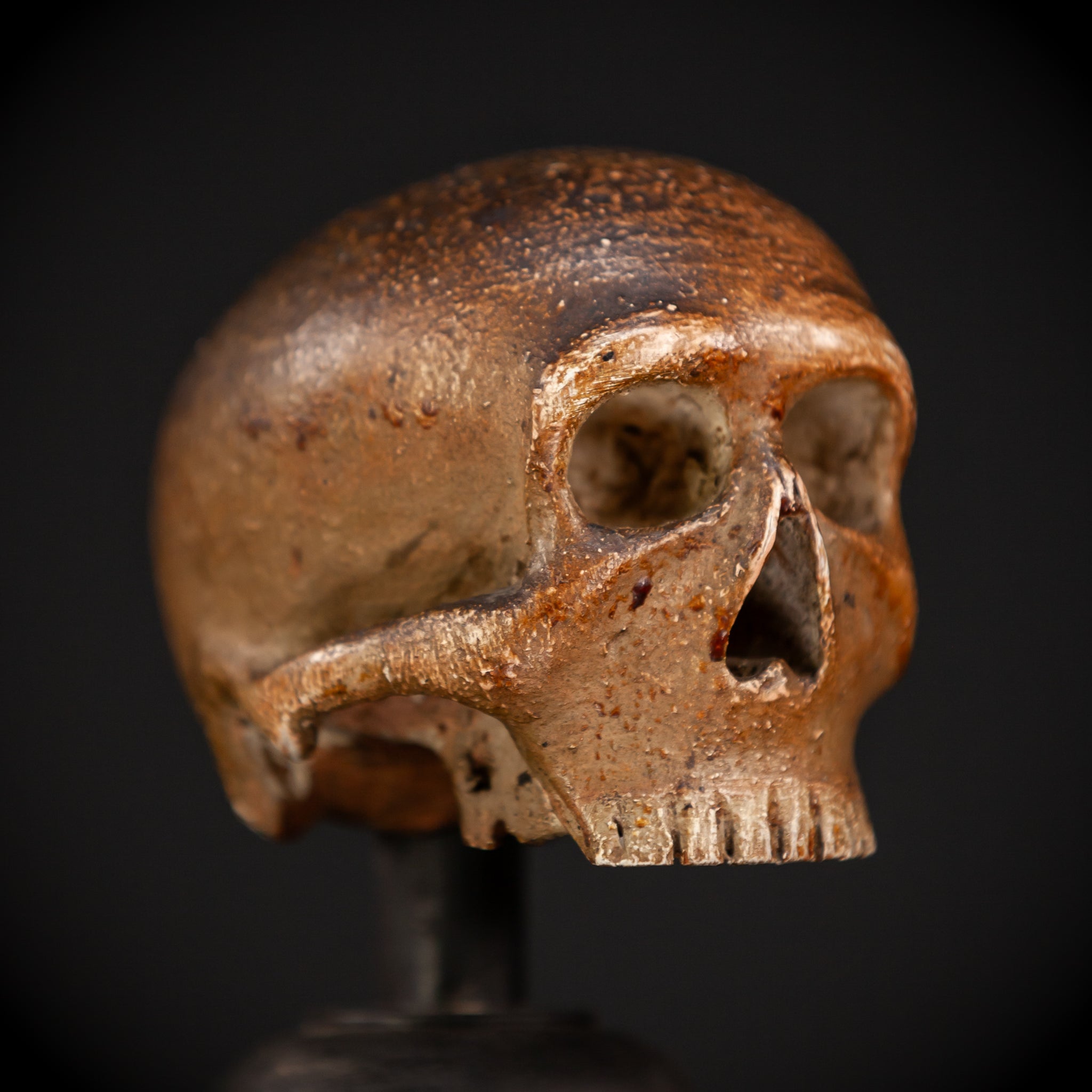 Memento Mori Wood Carving | 1600s Antique | 6.3" / 16 cm