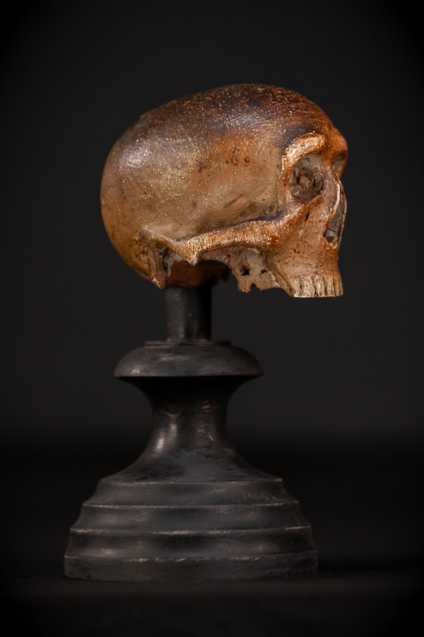 Memento Mori Wood Carving | 1600s Antique | 6.3" / 16 cm