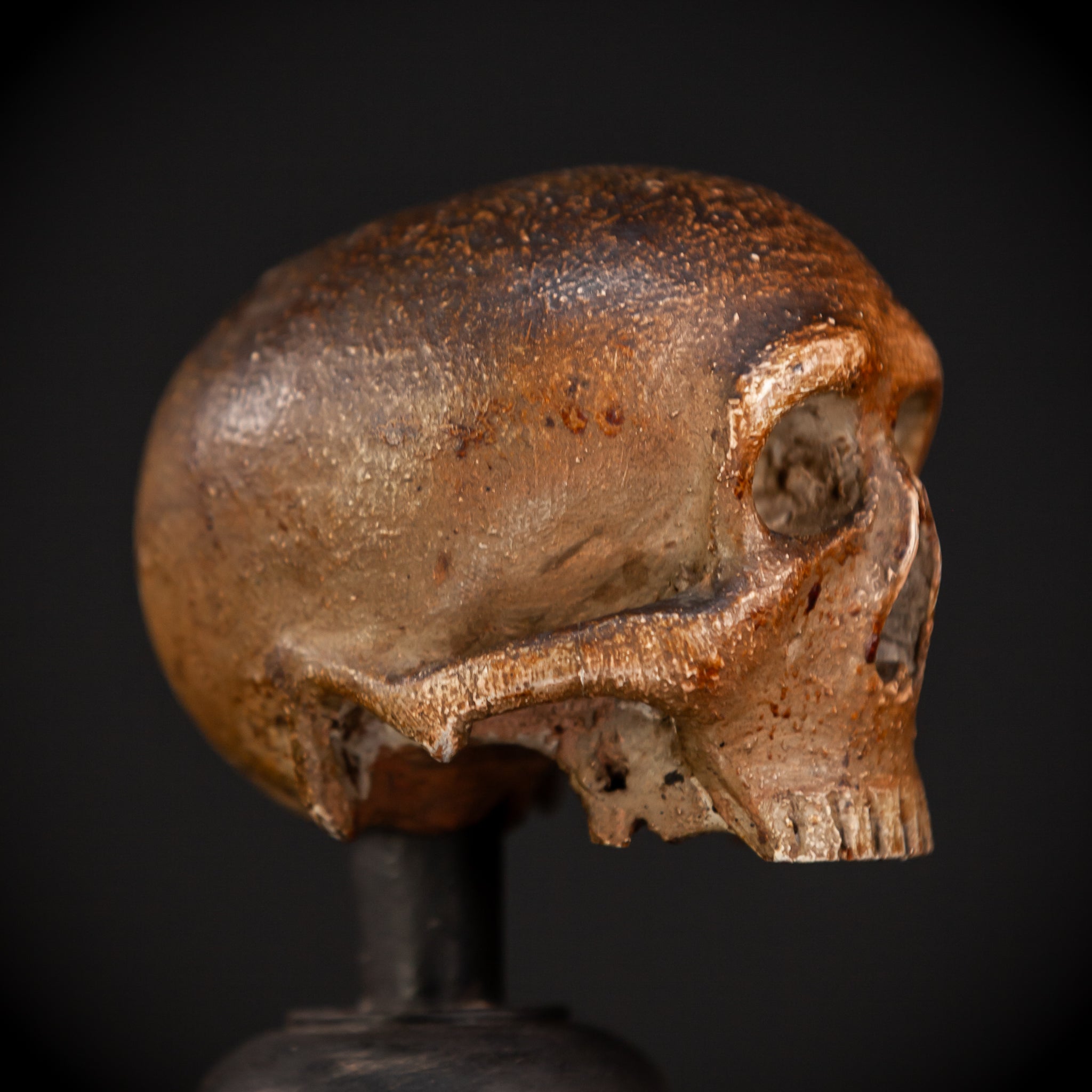 Memento Mori Wood Carving | 1600s Antique | 6.3" / 16 cm