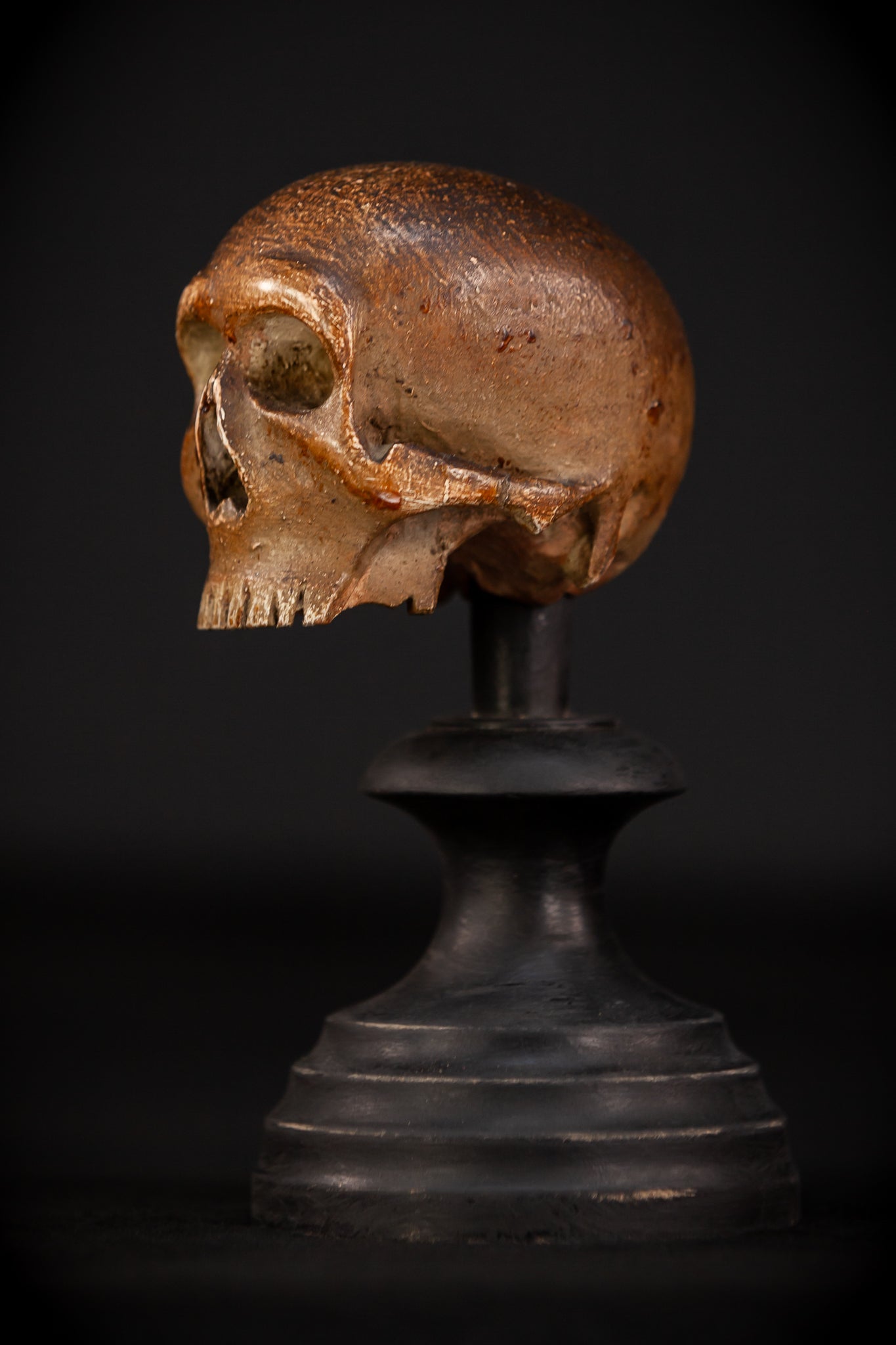 Memento Mori Wood Carving | 1600s Antique | 6.3" / 16 cm