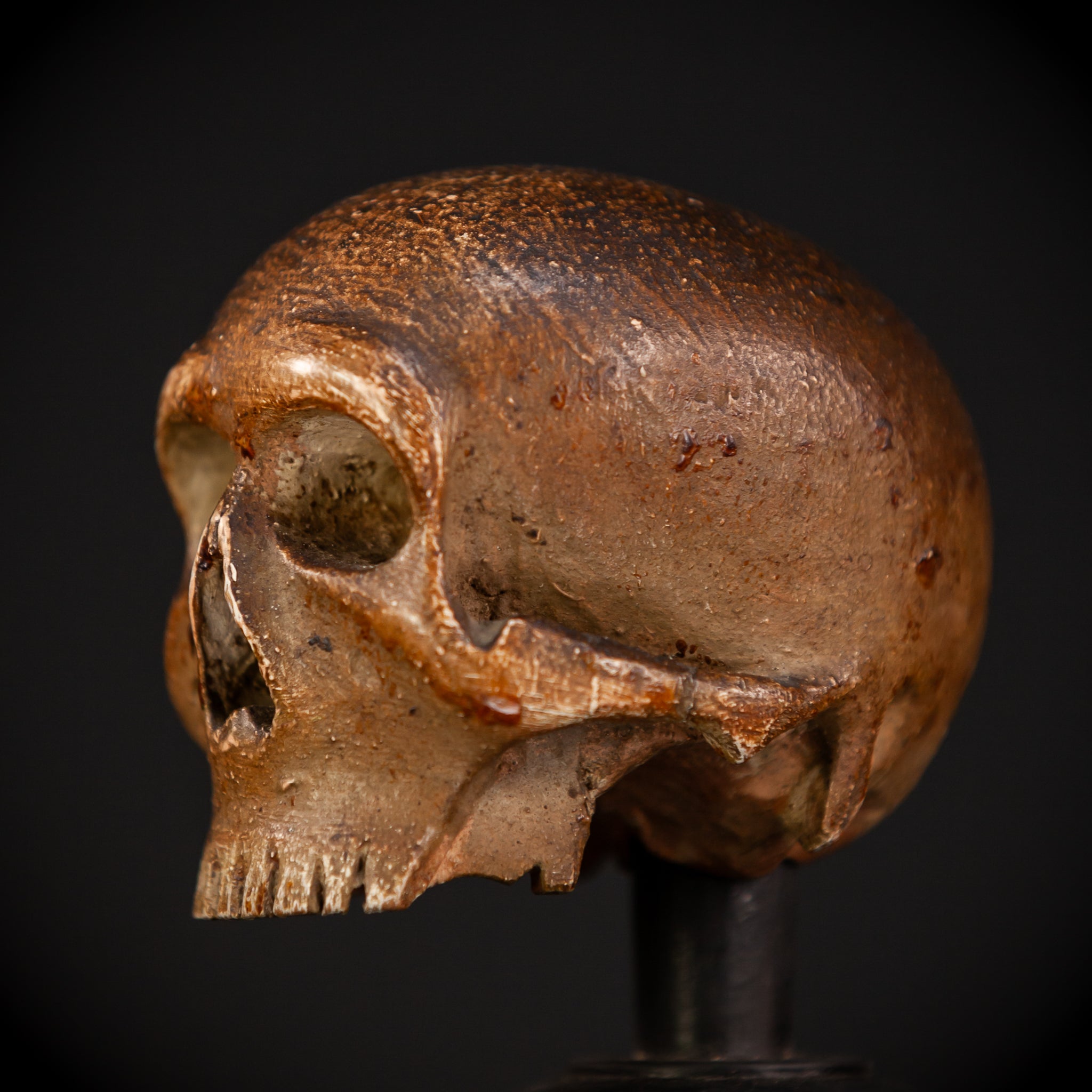 Memento Mori Wood Carving | 1600s Antique | 6.3" / 16 cm