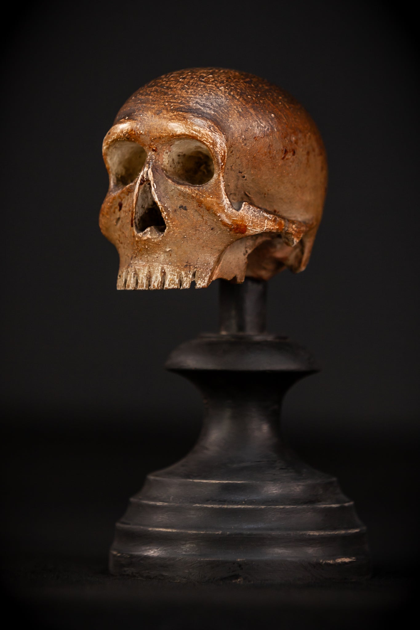 Memento Mori Wood Carving | 1600s Antique | 6.3" / 16 cm