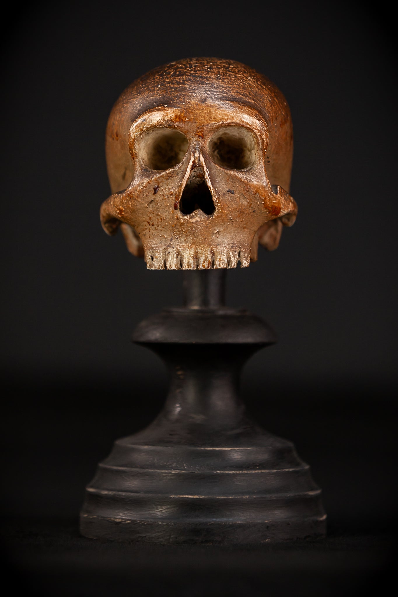 Memento Mori Wood Carving | 1600s Antique | 6.3" / 16 cm