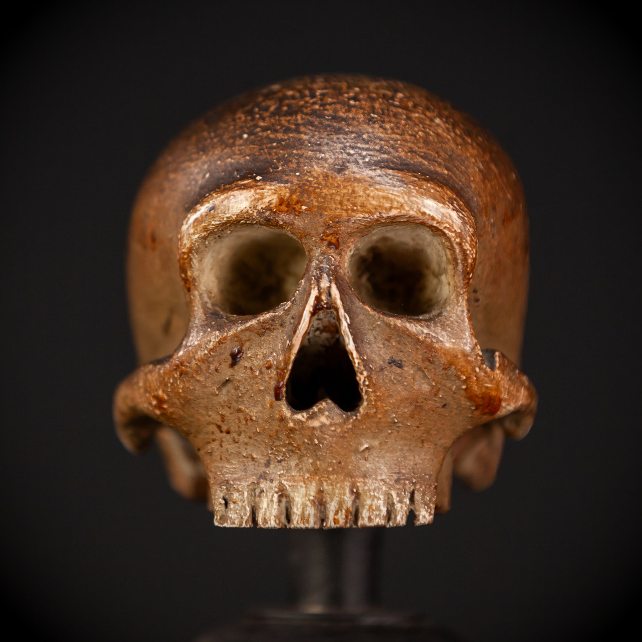 Memento Mori Wood Carving | 1600s Antique | 6.3" / 16 cm