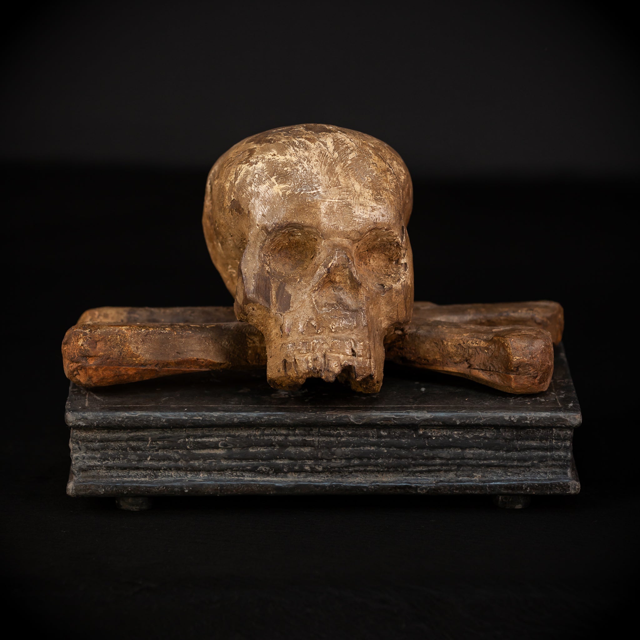 Memento Mori Wood Carving | 1700s Antique | 12.2" / 31 cm