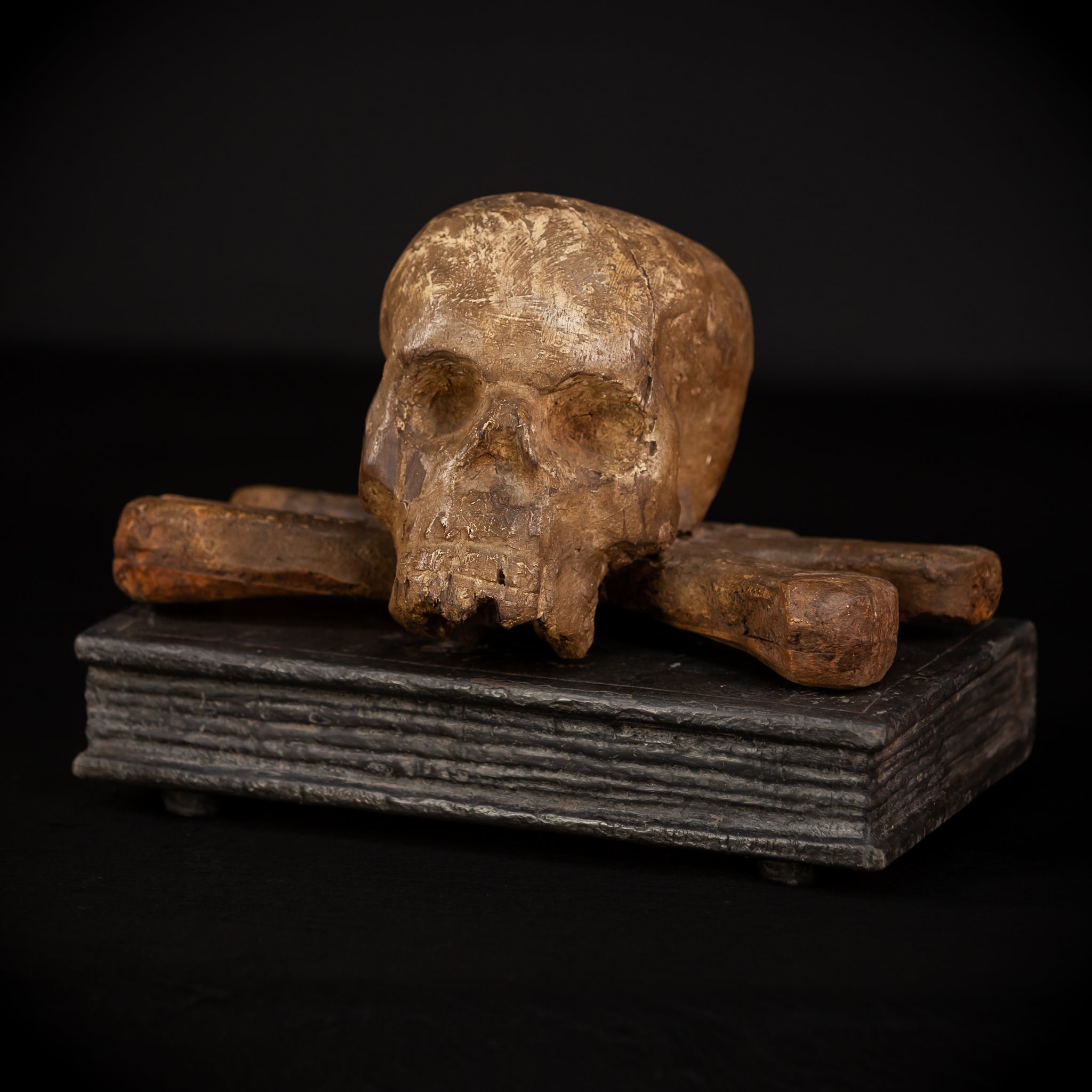 Memento Mori Wood Carving | 1700s Antique | 12.2" / 31 cm