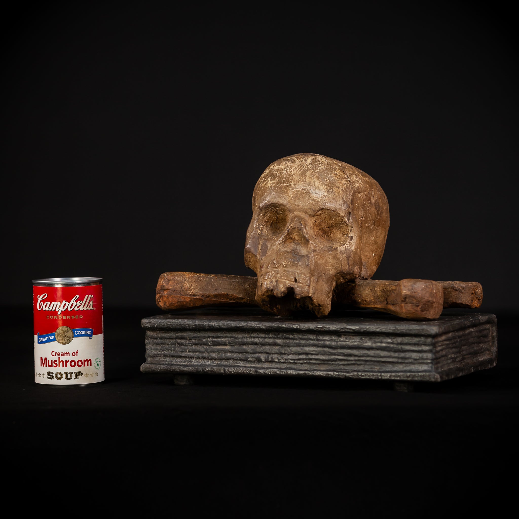 Memento Mori Wood Carving | 1700s Antique | 12.2" / 31 cm