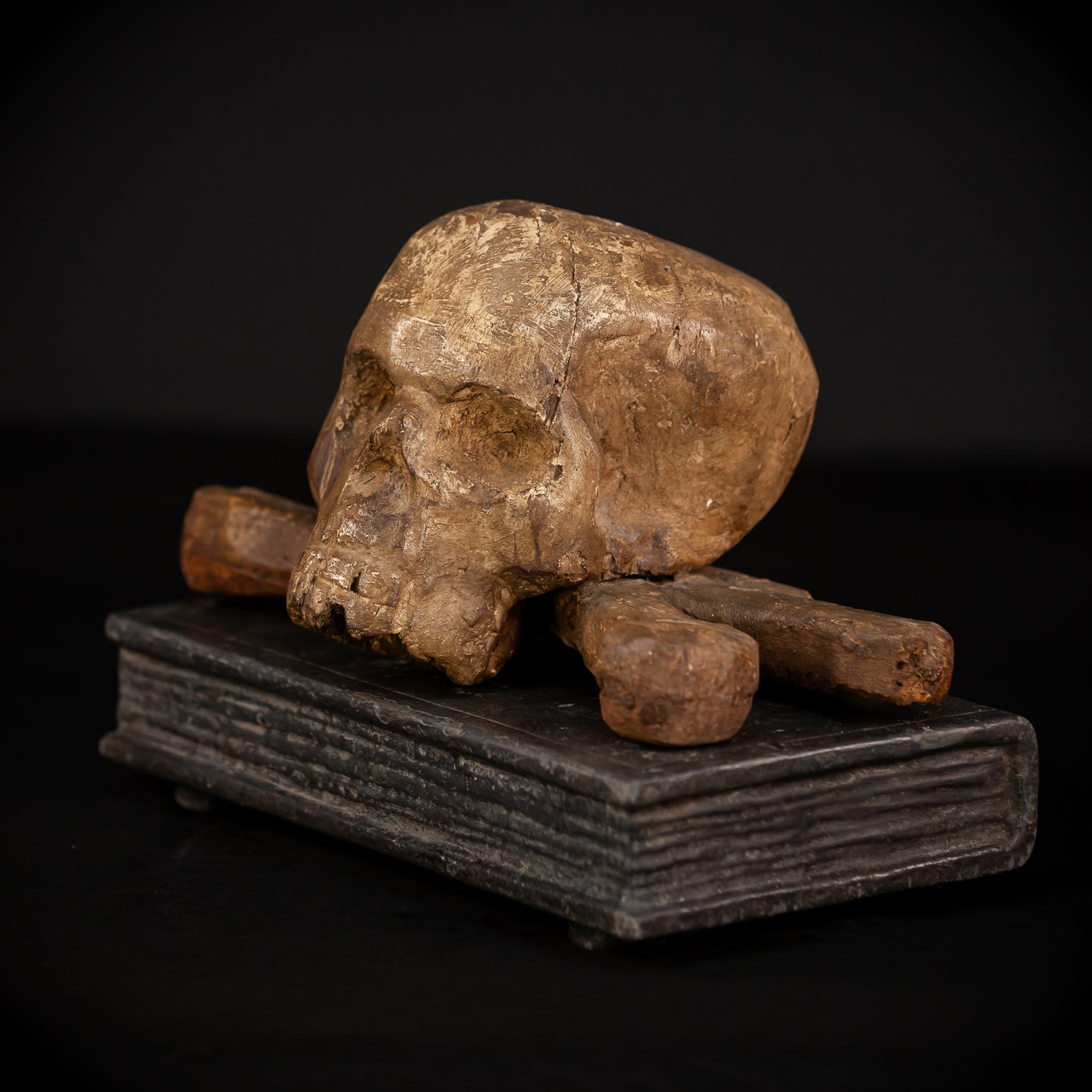 Memento Mori Wood Carving | 1700s Antique | 12.2" / 31 cm