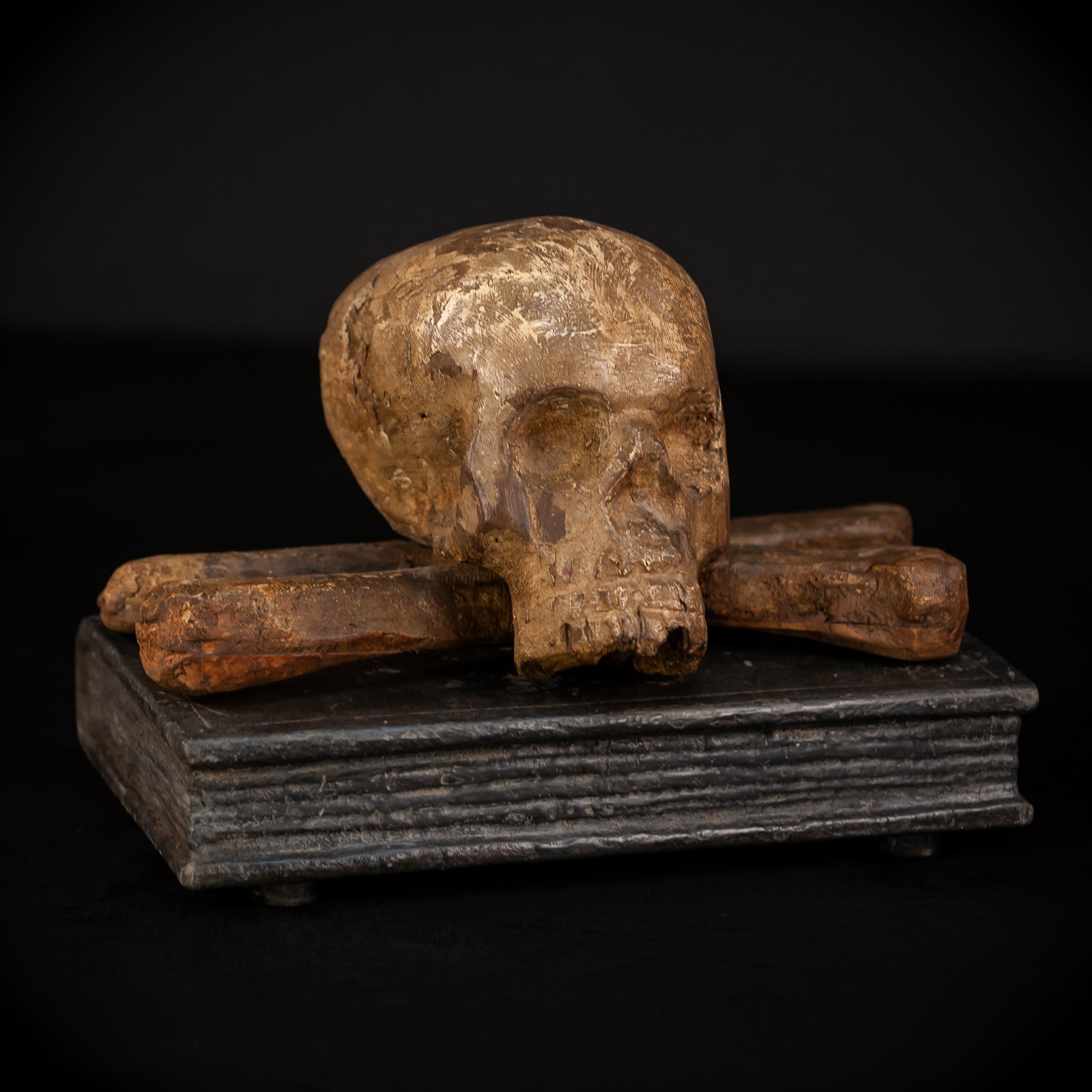 Memento Mori Wood Carving | 1700s Antique | 12.2" / 31 cm