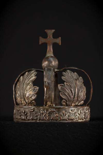 Head Crown Brass Madonna Santo 17th C | 4.3”