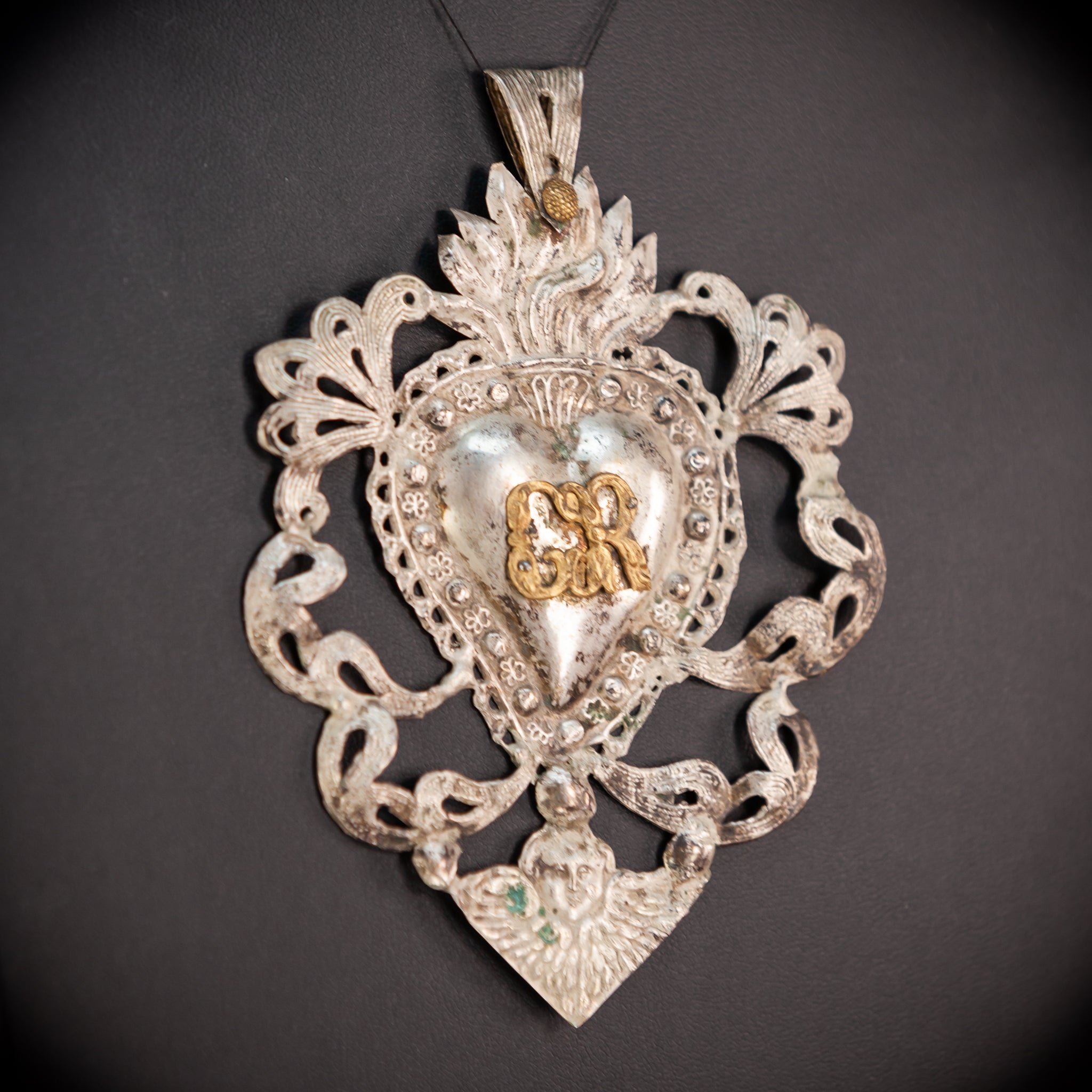 Solid Silver Votive Heart | 1800s Grace Received 4.7"