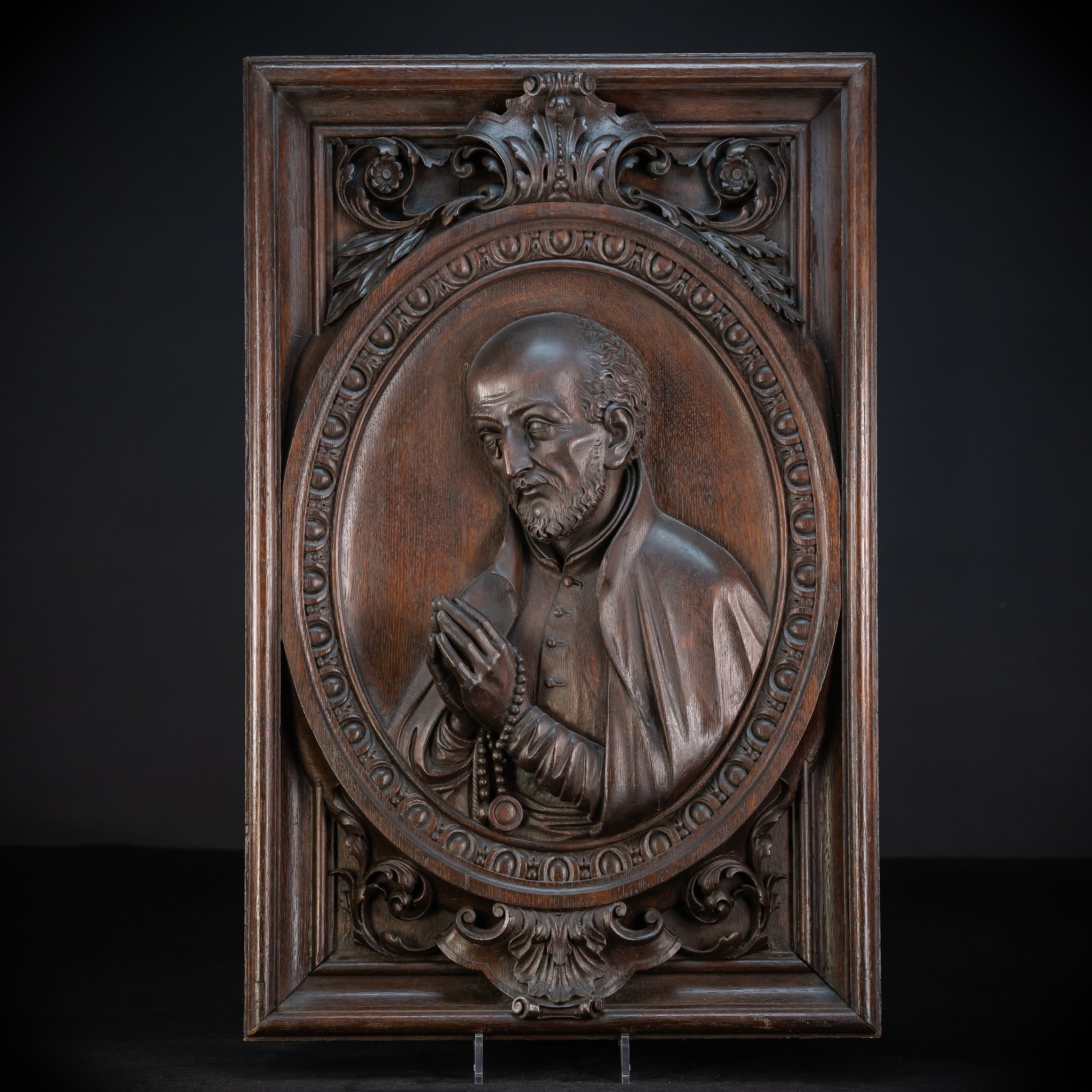 St Ignatius of Loyola Relief Sculpture | 1700s Antique | 26.6"/ 67.5 cm