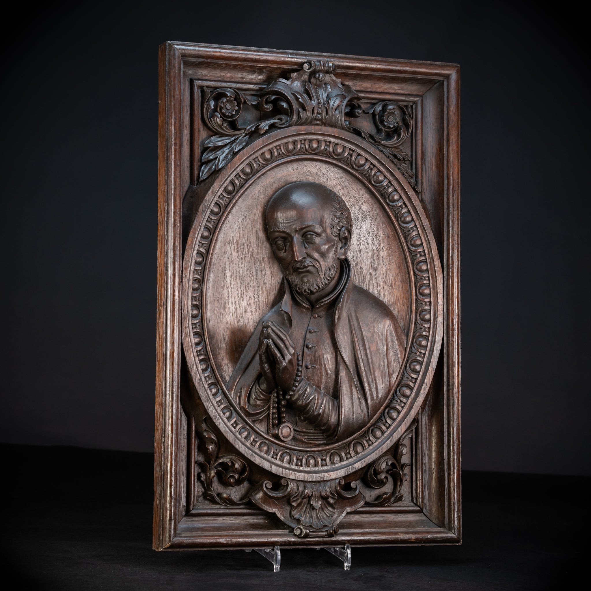 St Ignatius of Loyola Relief Sculpture | 1700s Antique | 26.6"/ 67.5 cm