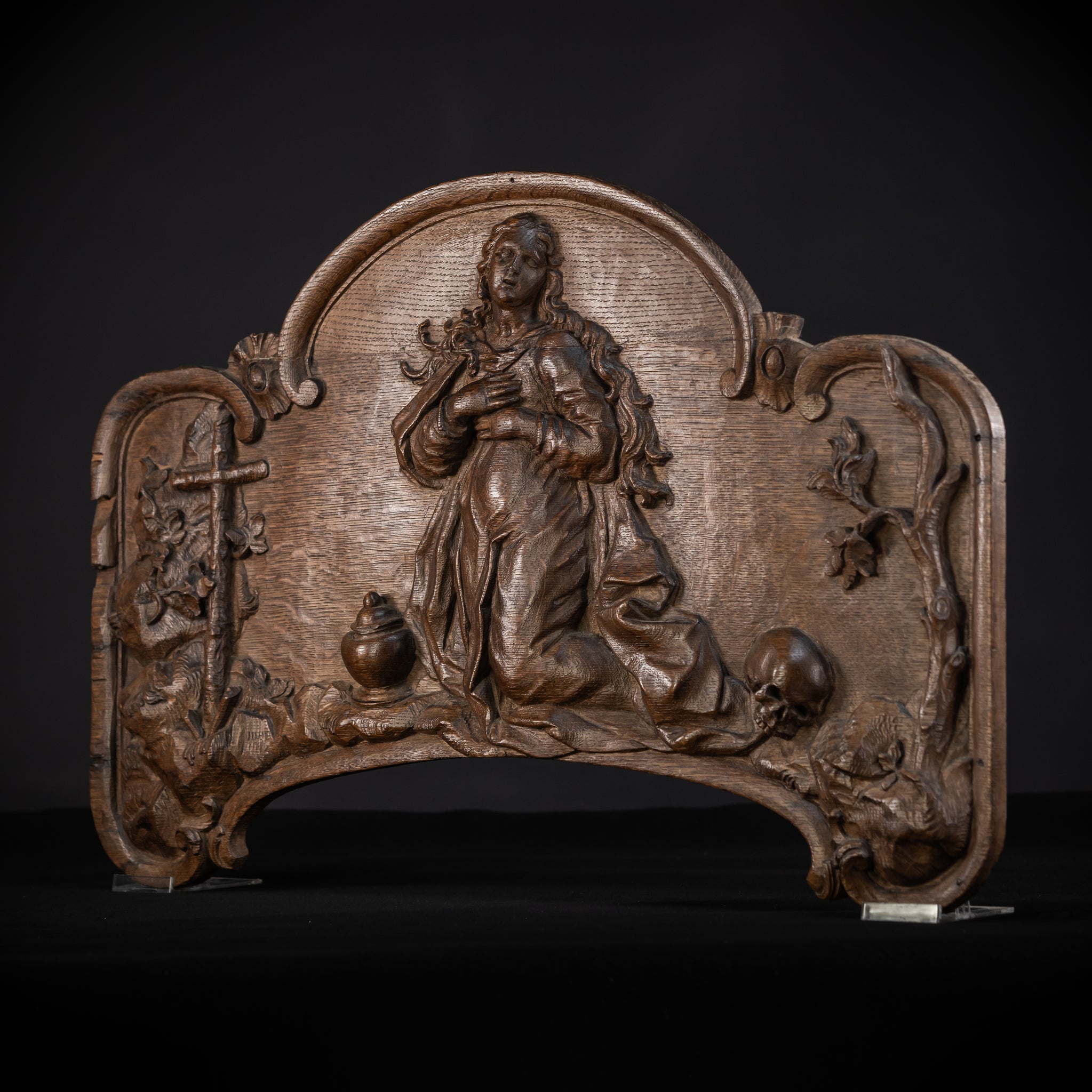 Sait Mary Magdalene Wooden Relief | 1700s Antique  | 29.3" / 74.5 cm
