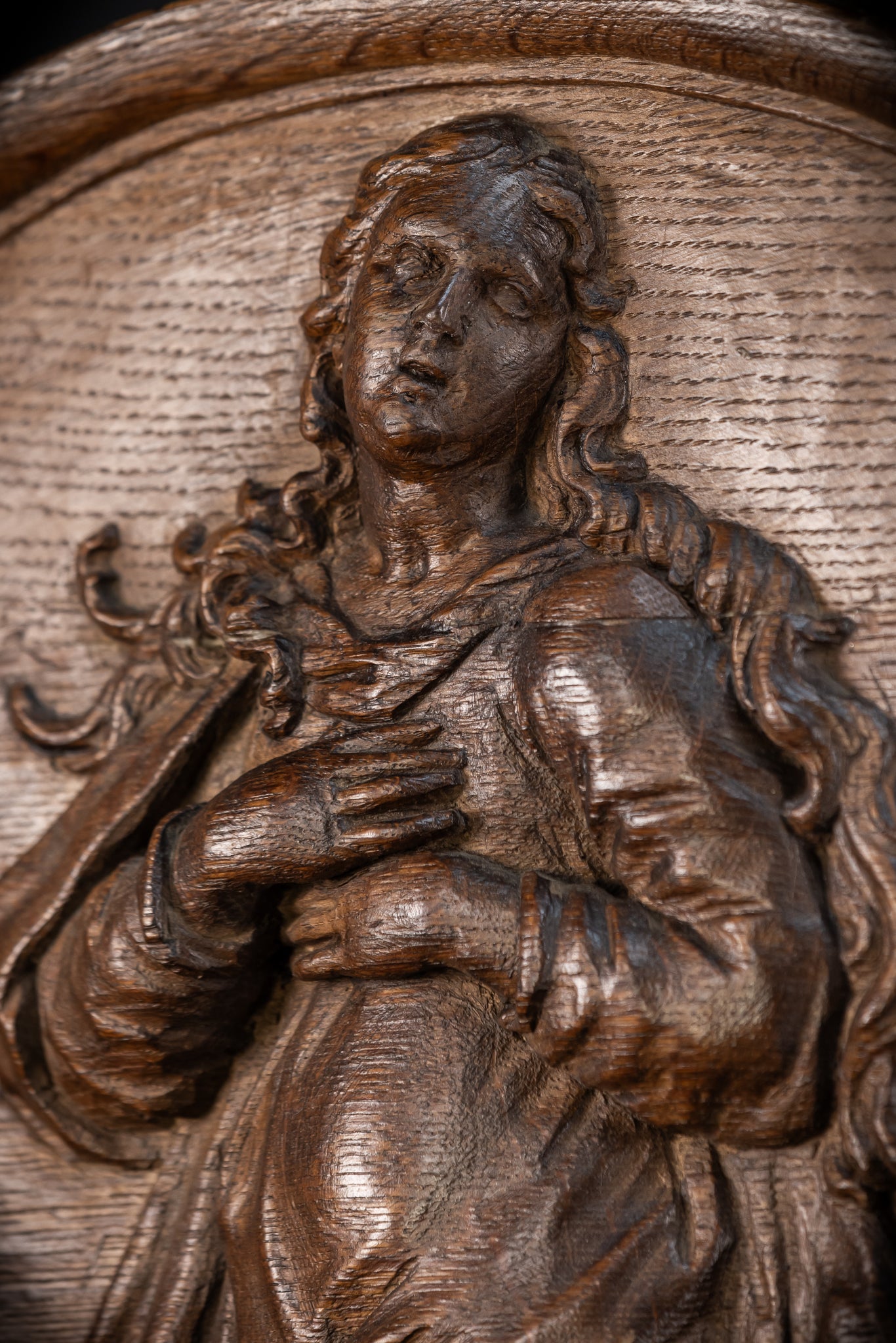 Sait Mary Magdalene Wooden Relief | 1700s Antique  | 29.3" / 74.5 cm
