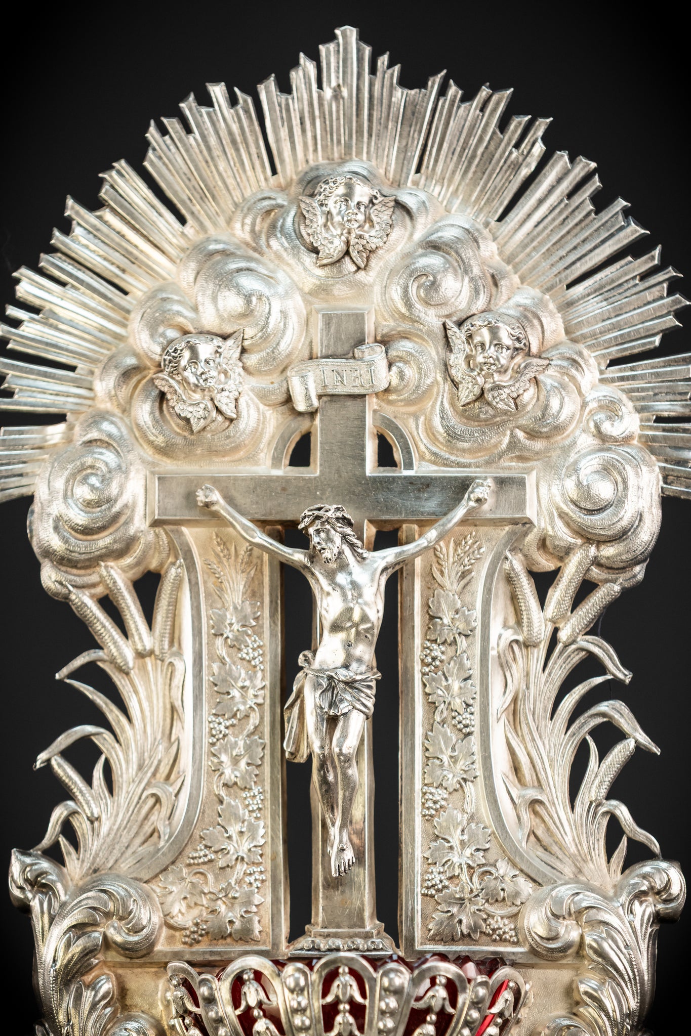 Holy Water Font - Solid Silver | 1800s Antique | 11.8" / 30 cm