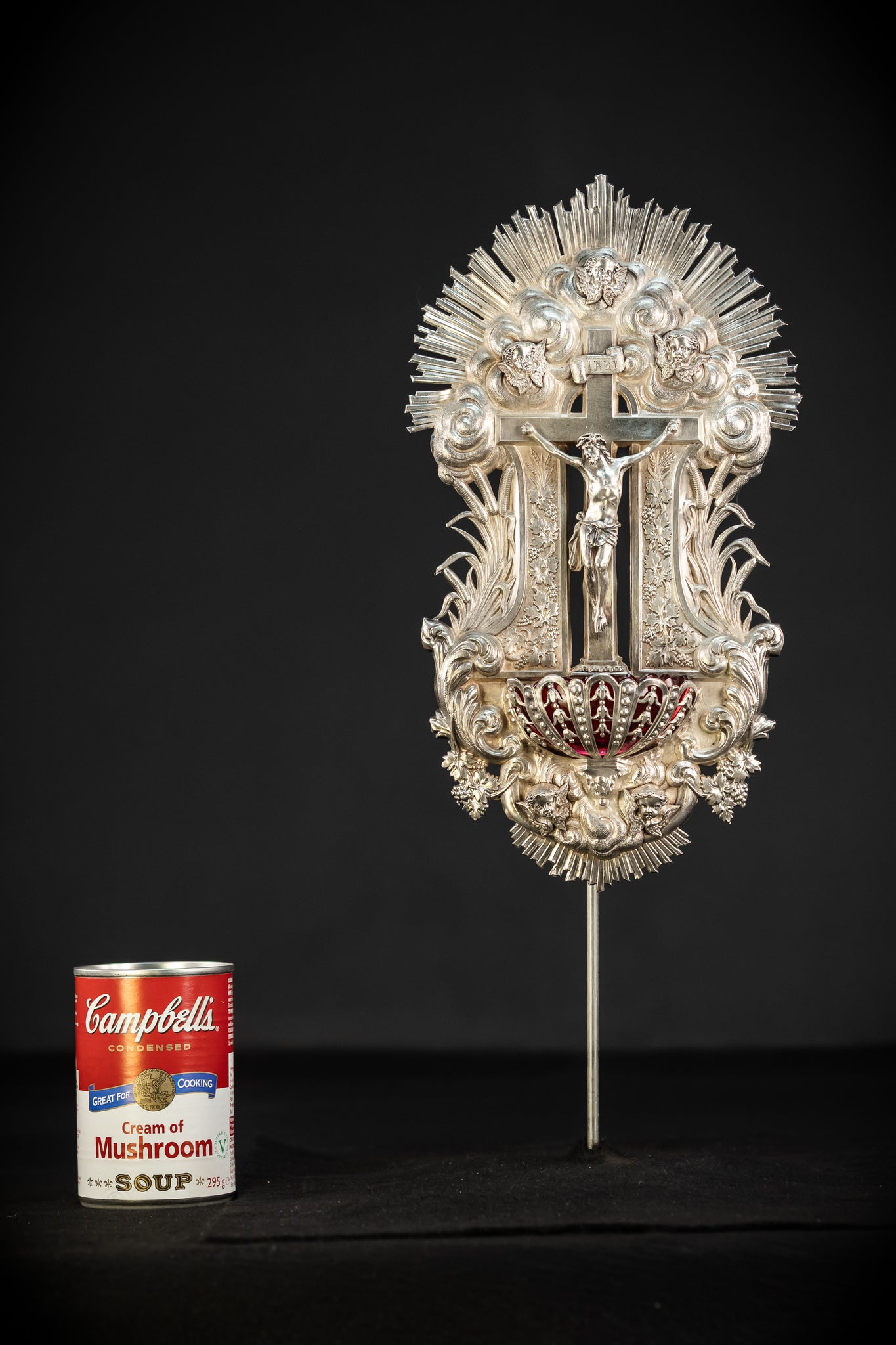 Holy Water Font - Solid Silver | 1800s Antique | 11.8" / 30 cm