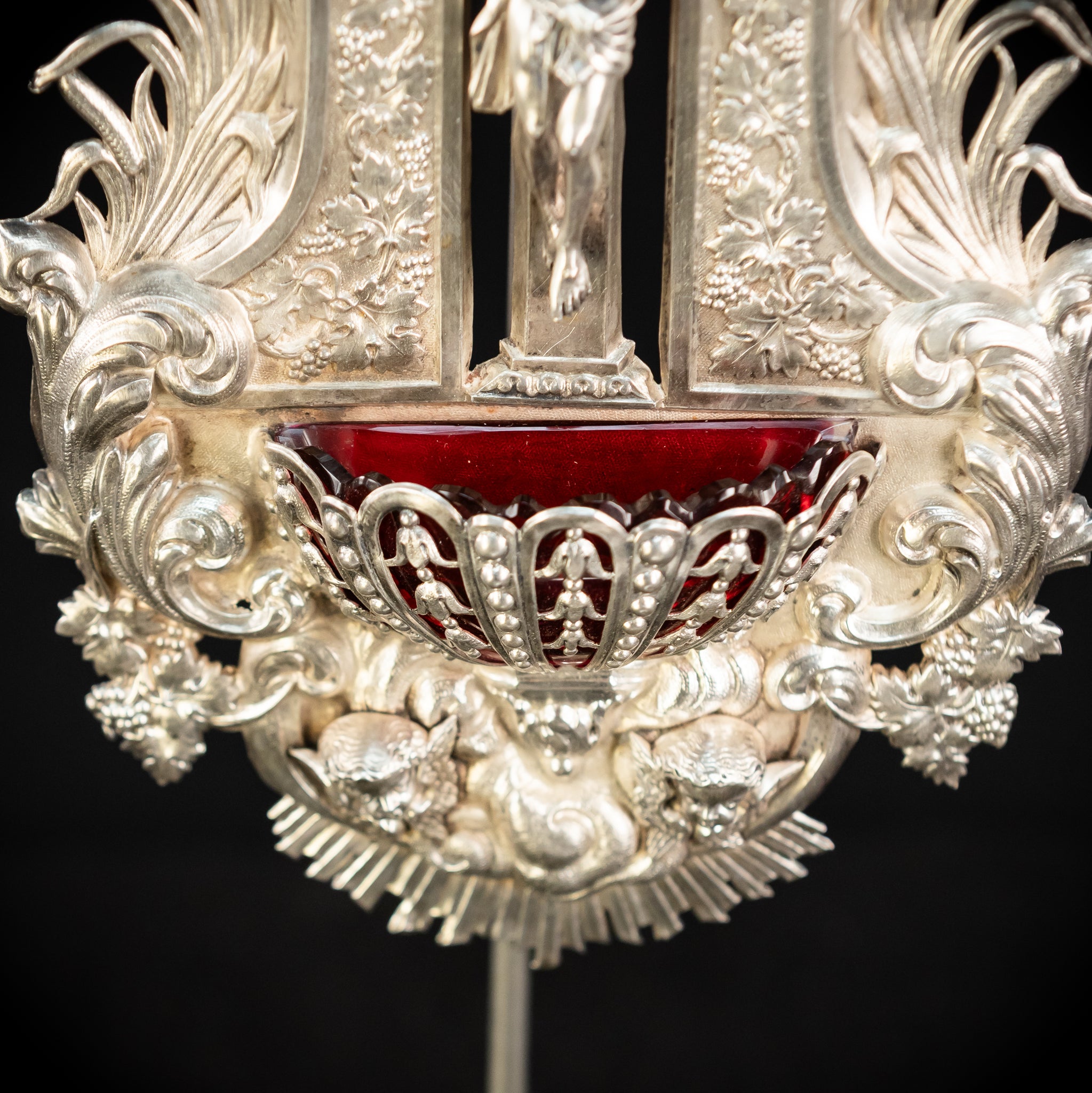 Holy Water Font - Solid Silver | 1800s Antique | 11.8" / 30 cm